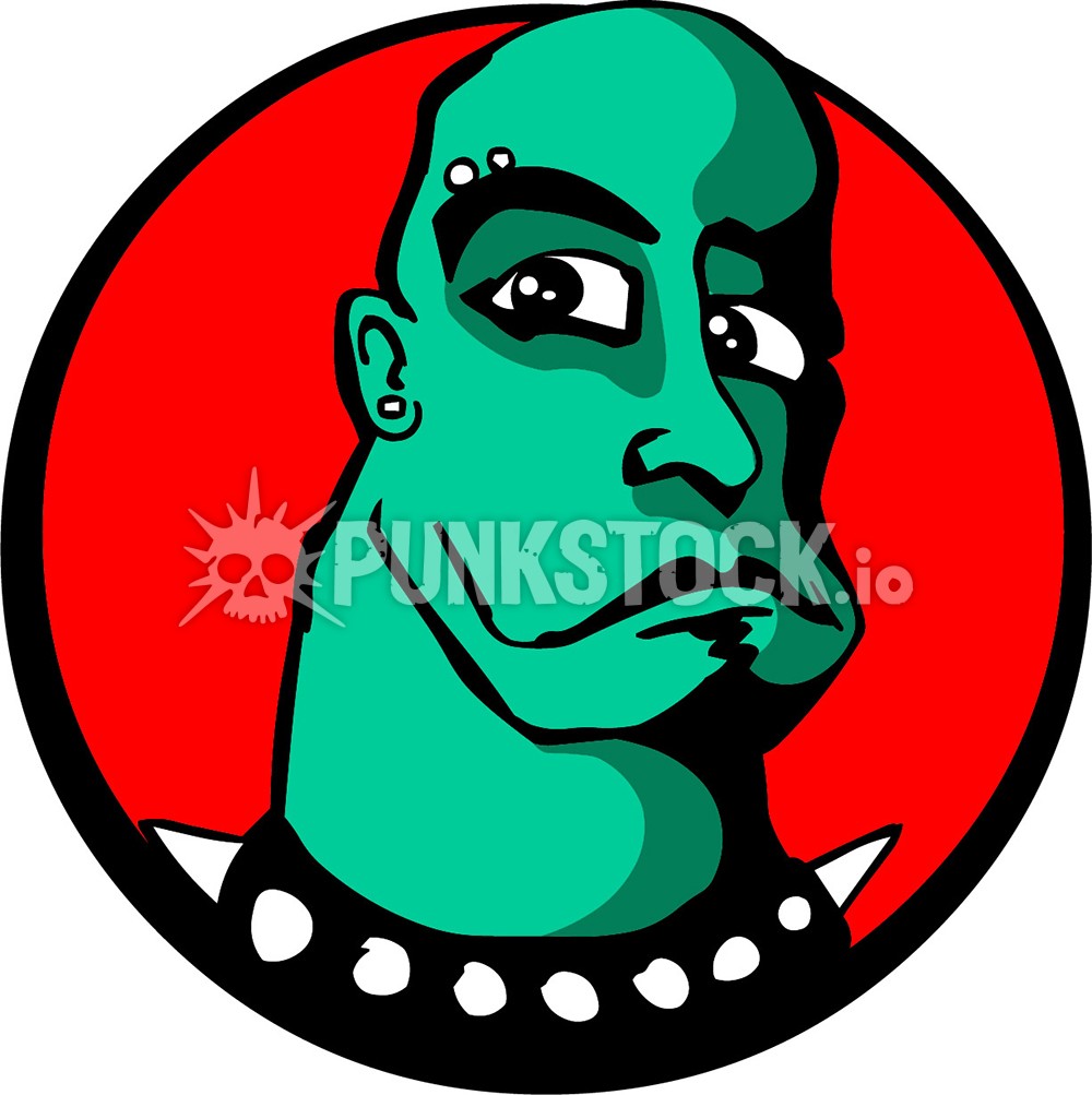Punk man face vector graphic