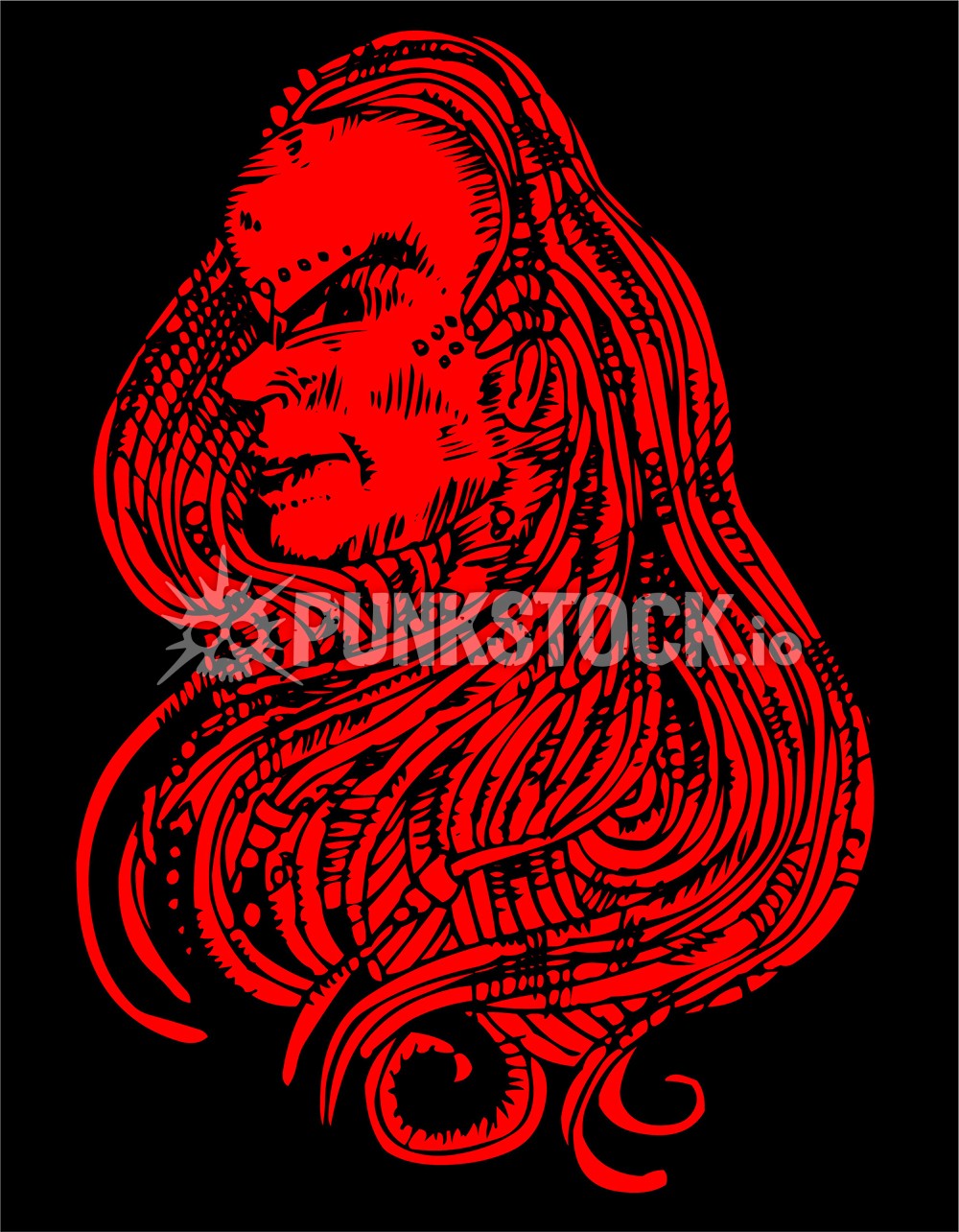 Red lines line drawing vector graphic