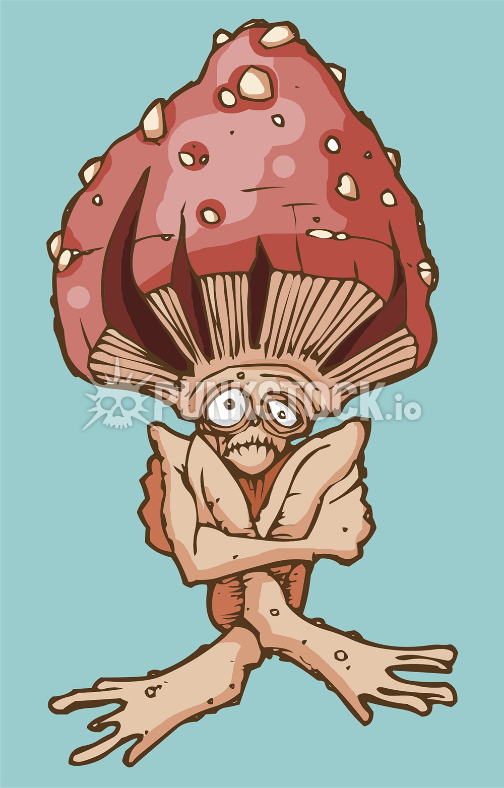Mushroom boy toadstool vector graphic