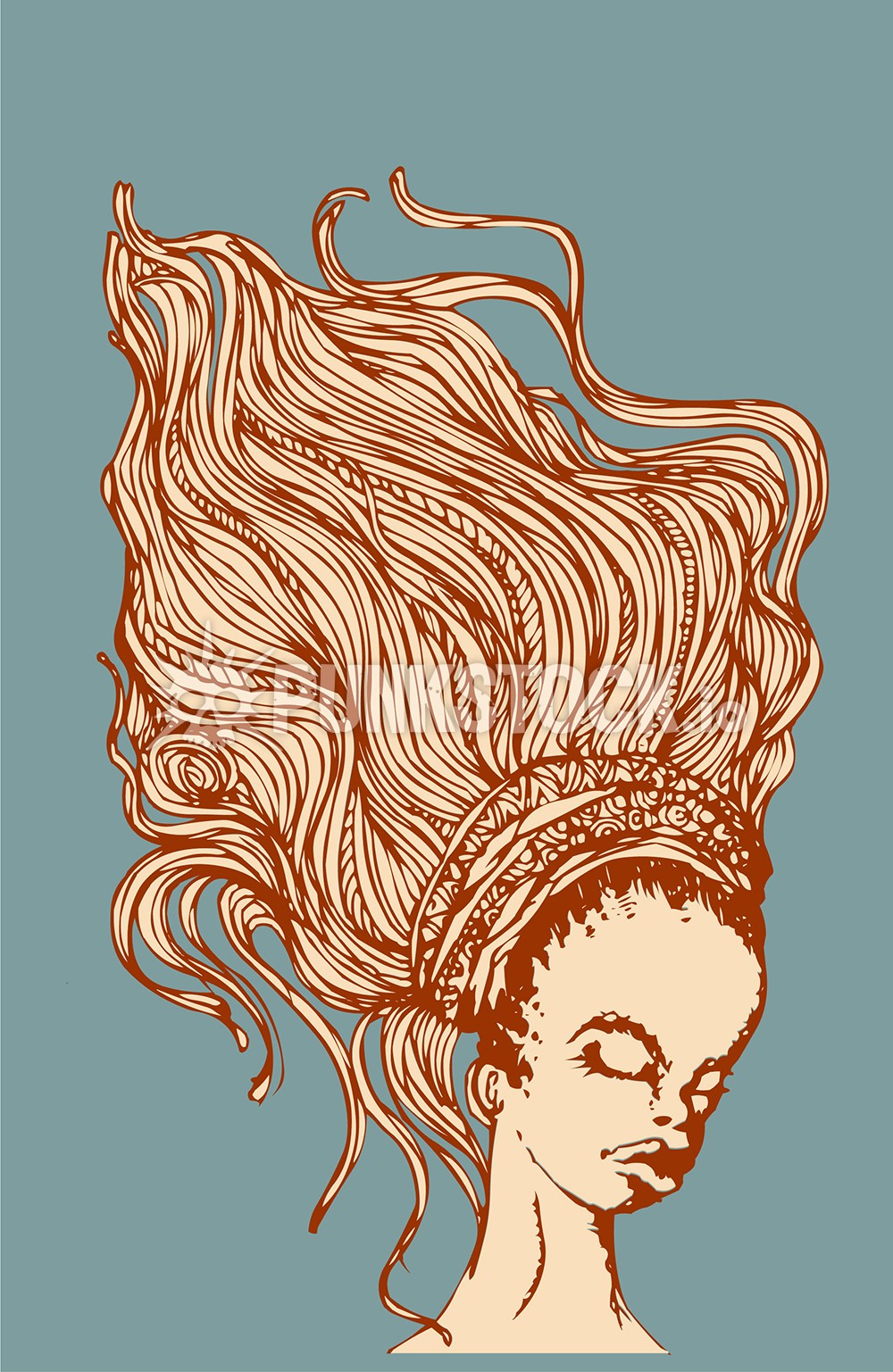 Woman girl hair vector graphic