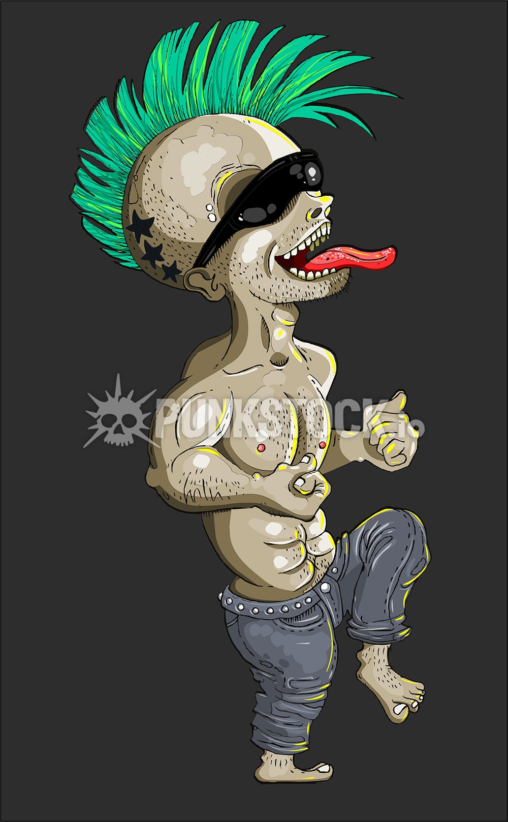 Punk rock rocker vector graphic