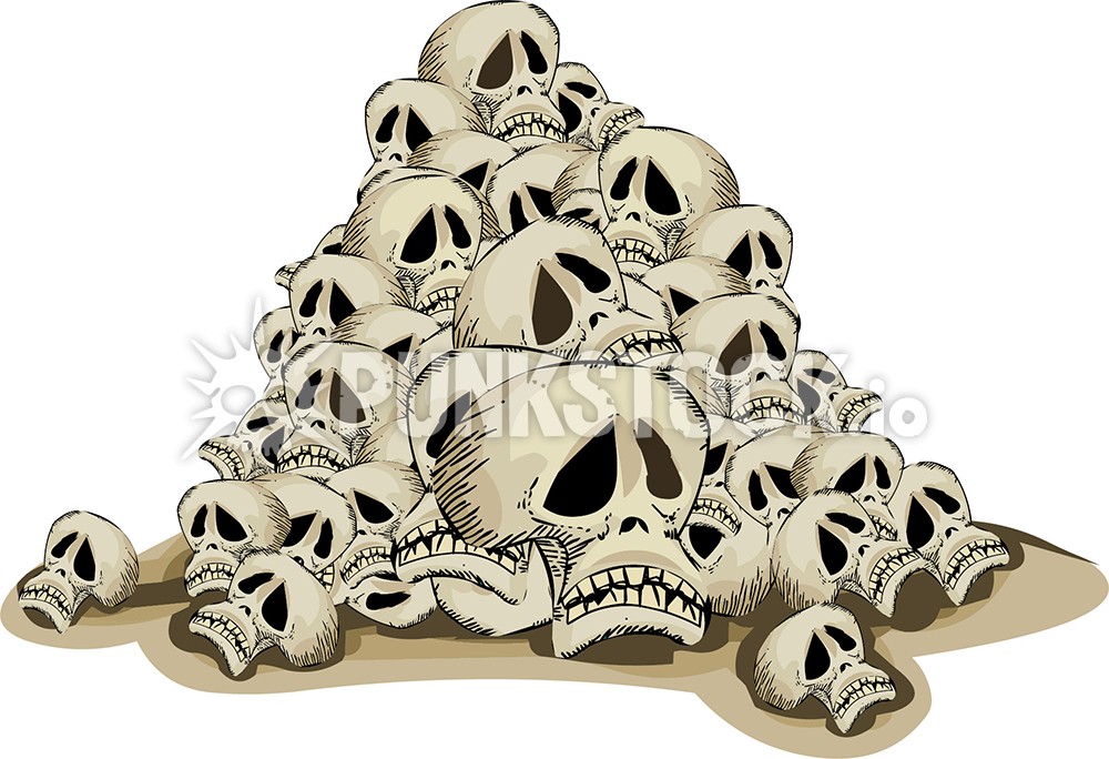 Skull skulls heap vector graphic