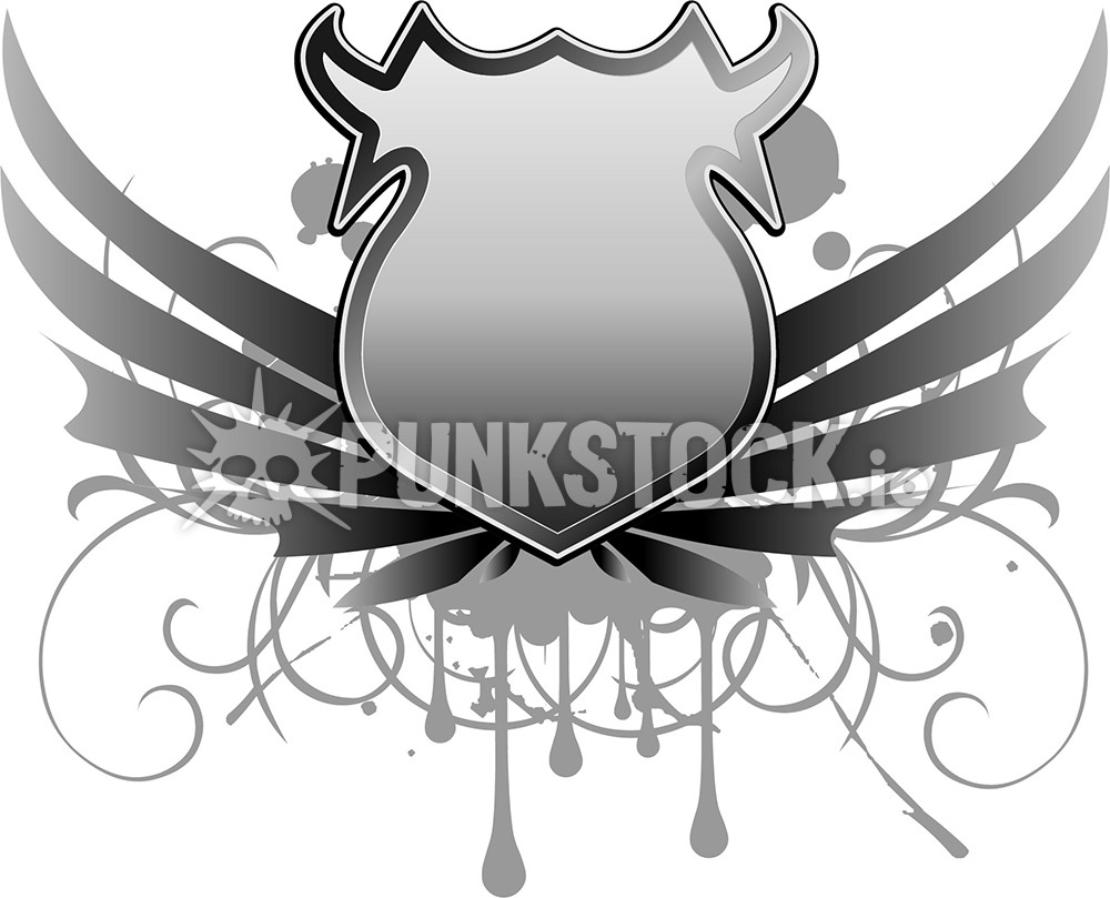 Wings heraldry metal vector graphic