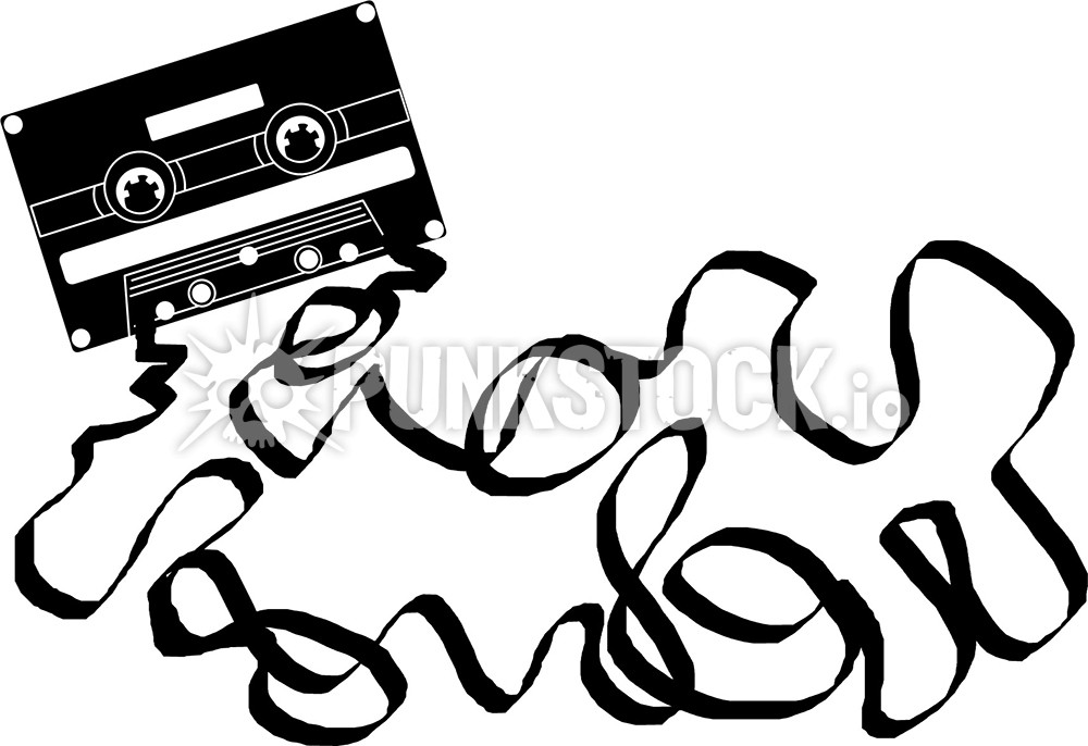 Tape cassette retro vector graphic