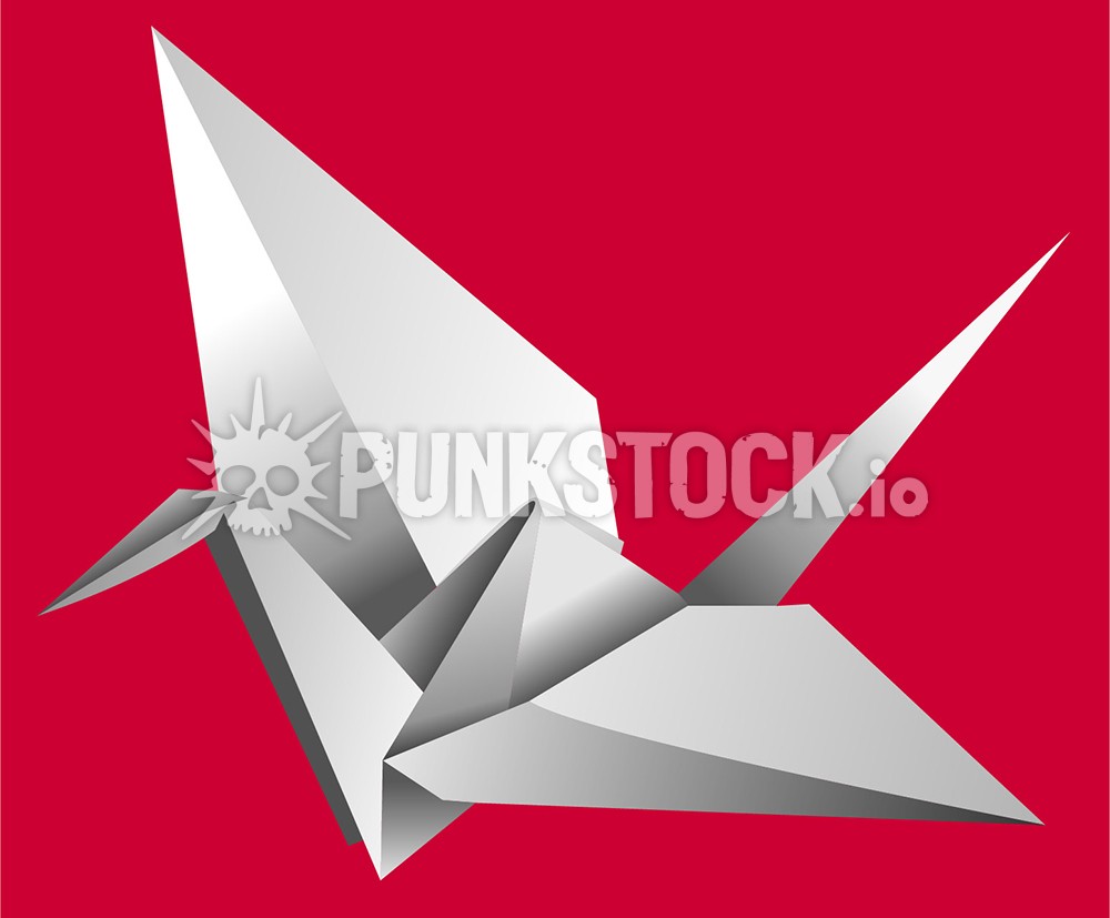 Swan origami paper vector graphic