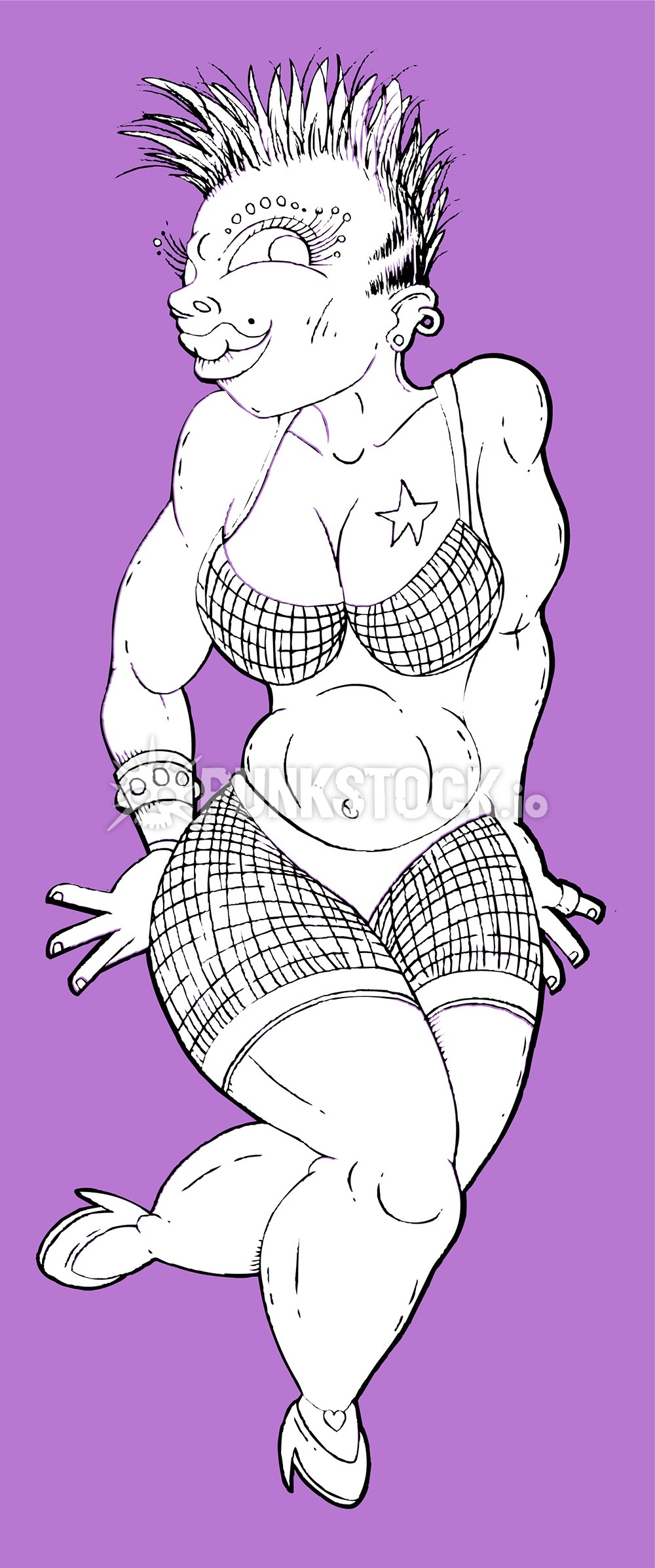 Woman girl punk vector graphic