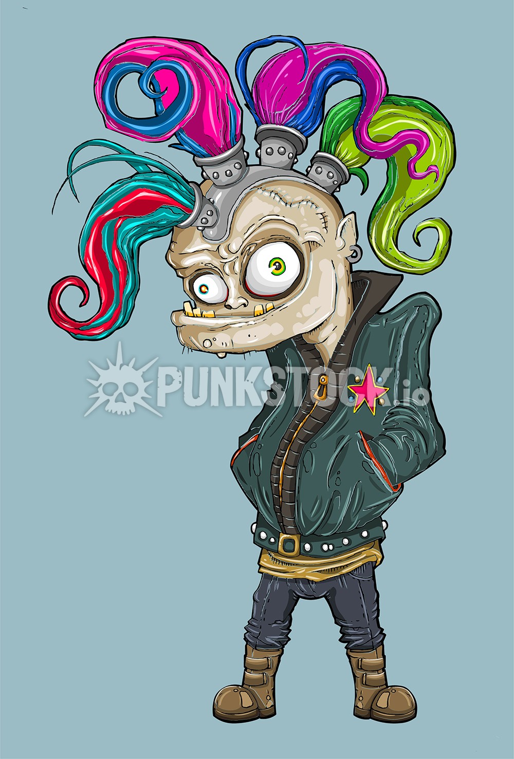 Punk troll rocker vector graphic