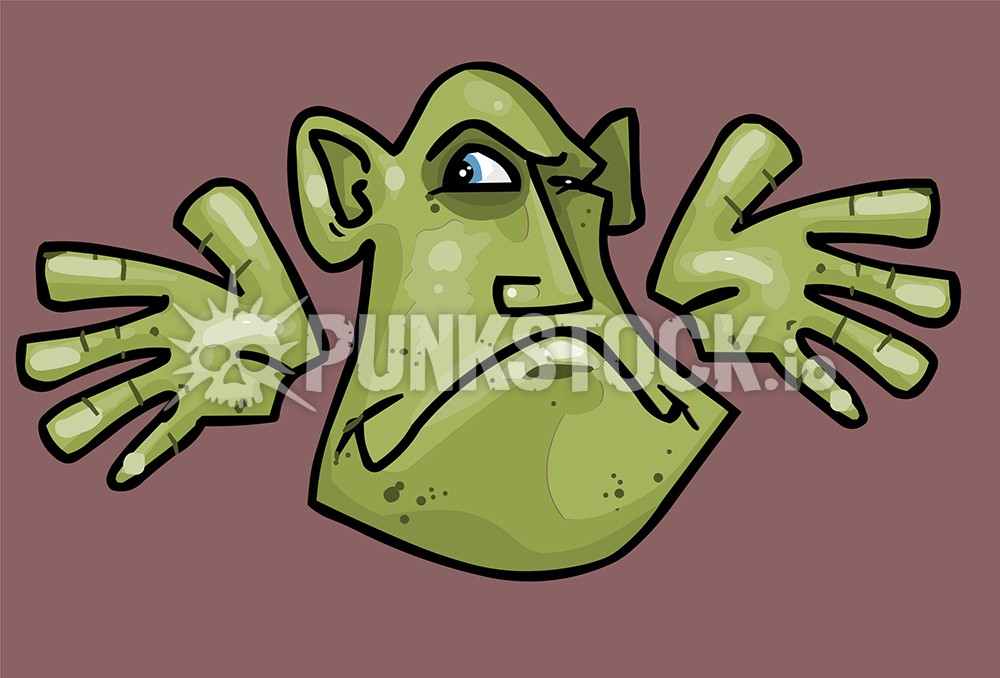 Green head face vector graphic