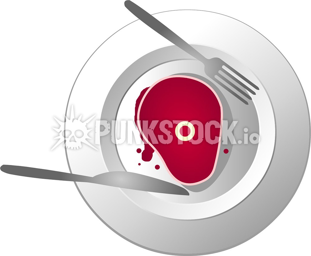 Steak meat steak dinner vector graphic