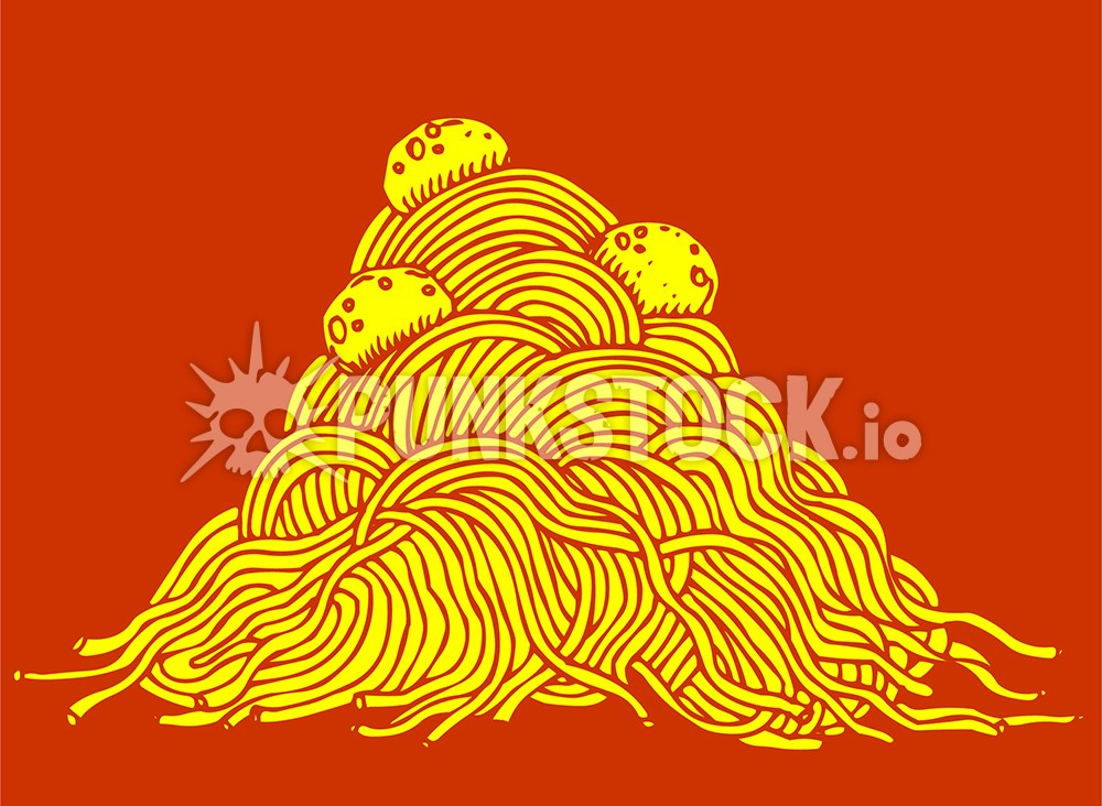Italian food spaghetti strands vector graphic