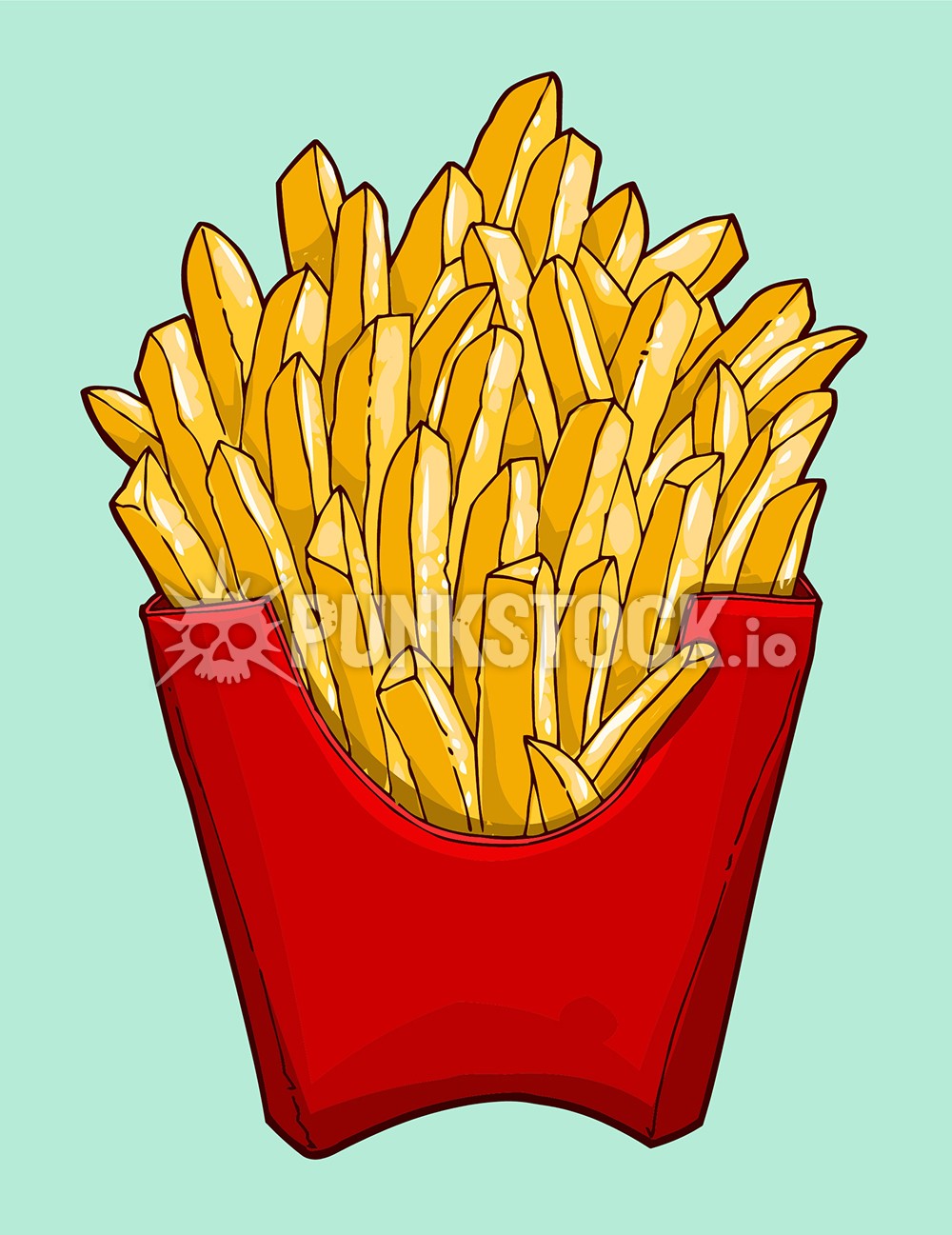 French fries fries chips vector graphic