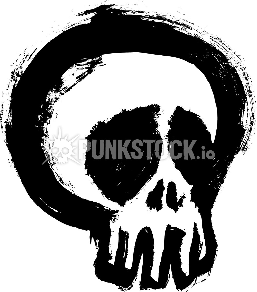 Paint painted skull vector graphic