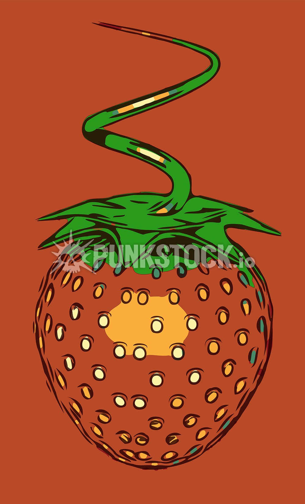 Strawberries cream dessert vector graphic