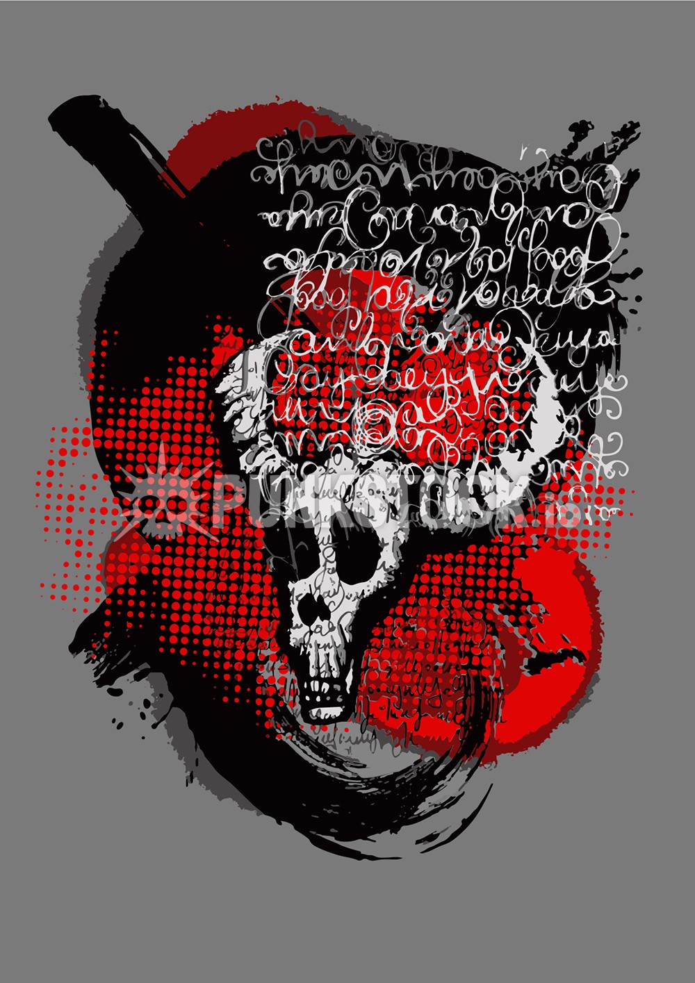 Collage skull skulls vector graphic