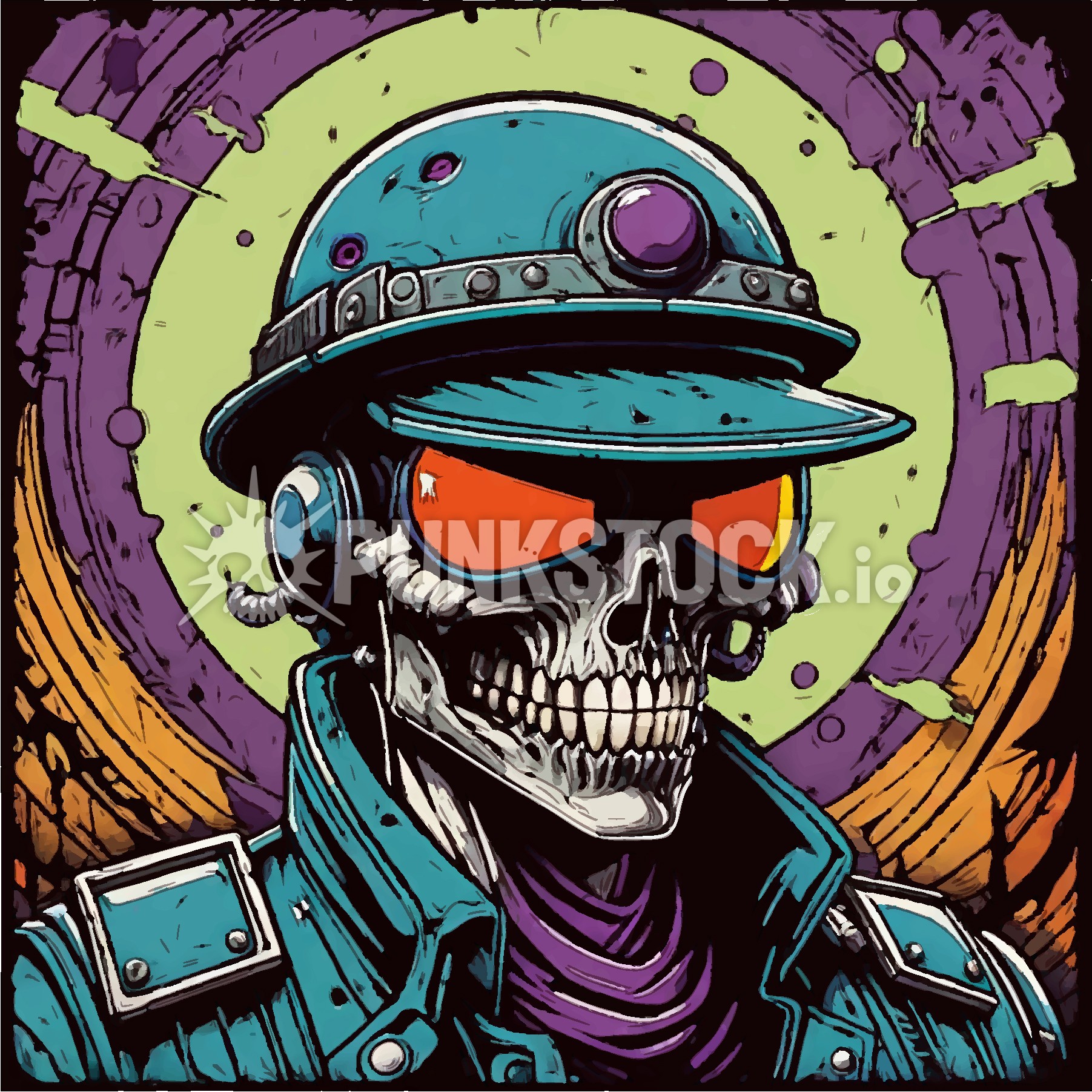 Retro vintage skull vector graphic