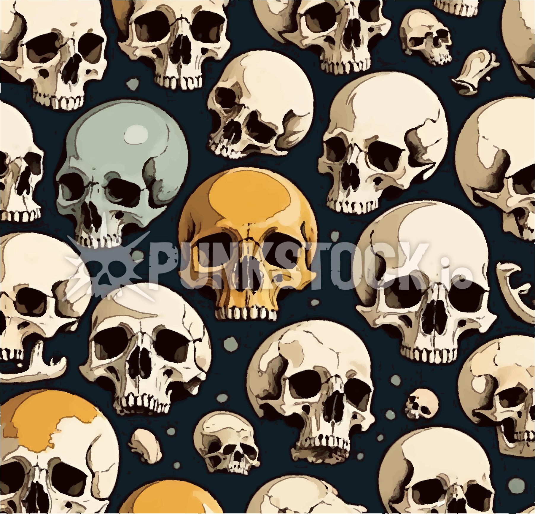 Skulls pattern backgound vector graphic