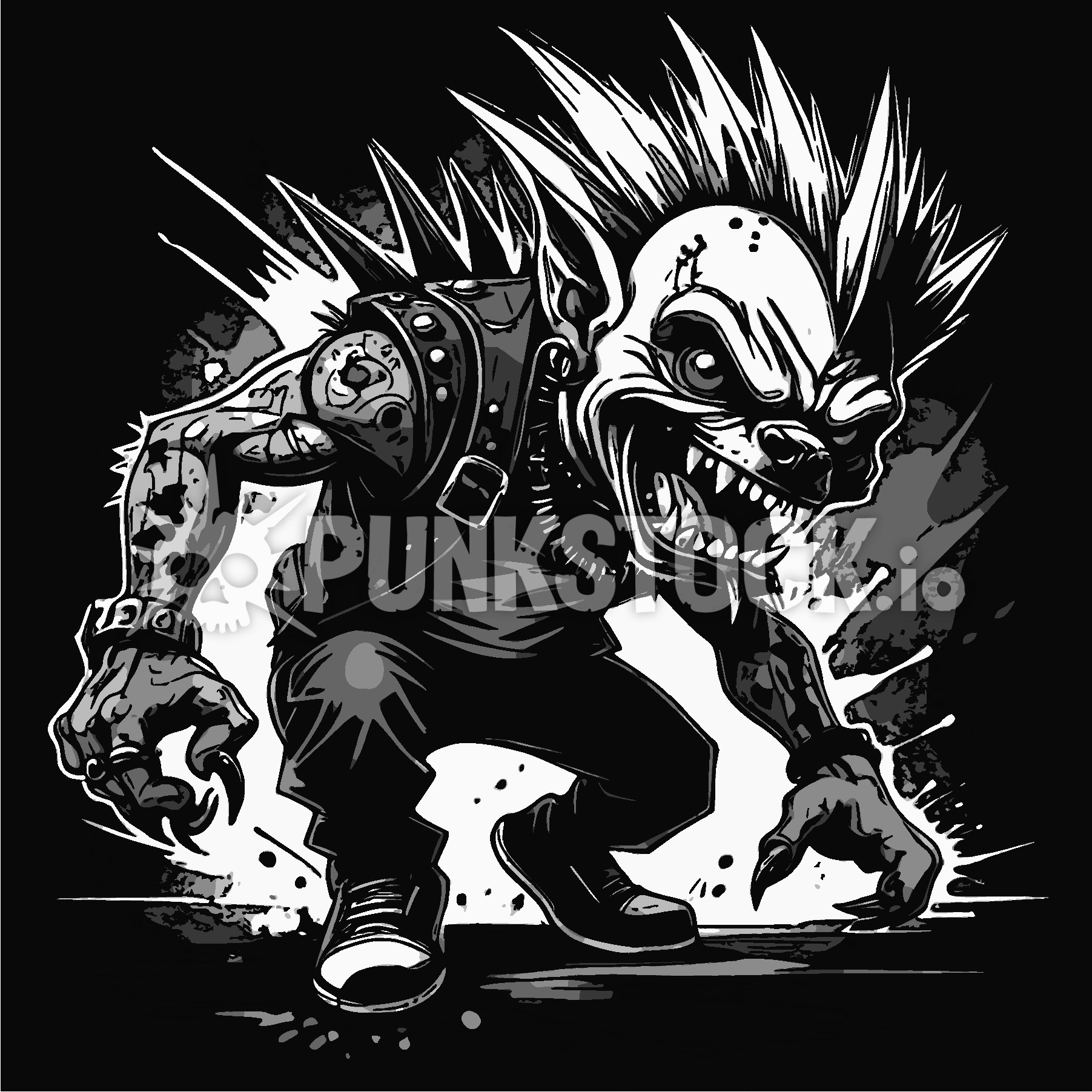 Man guy spikes vector graphic