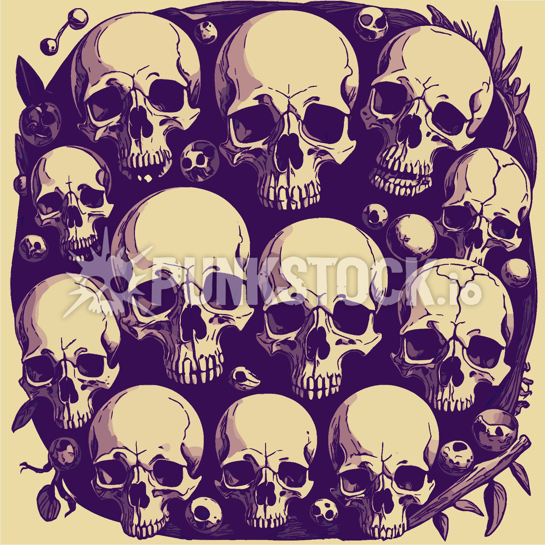 Skull skulls round vector graphic