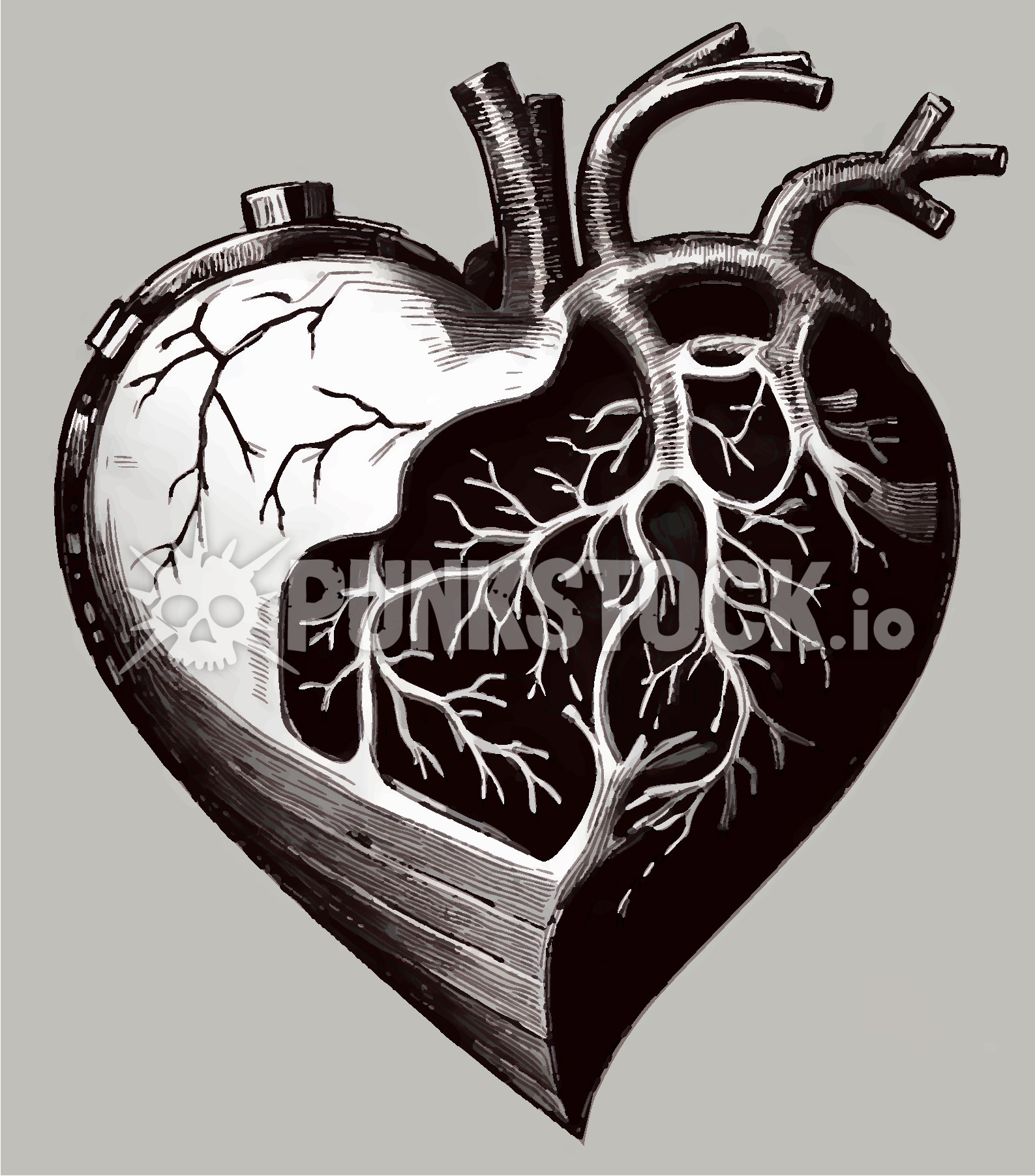 Heart biological organ vector graphic