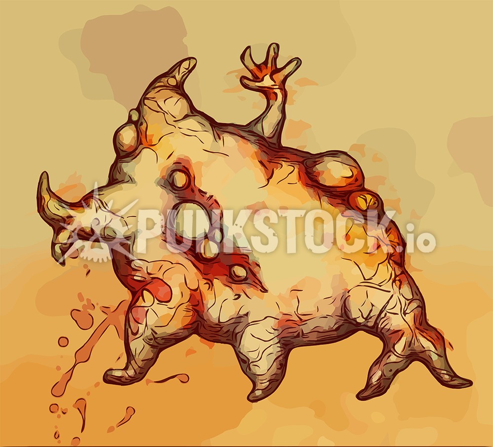 Fat potato creature vector graphic