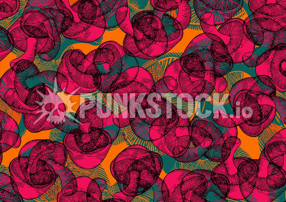 Mushrooms toadstools pattern vector graphic