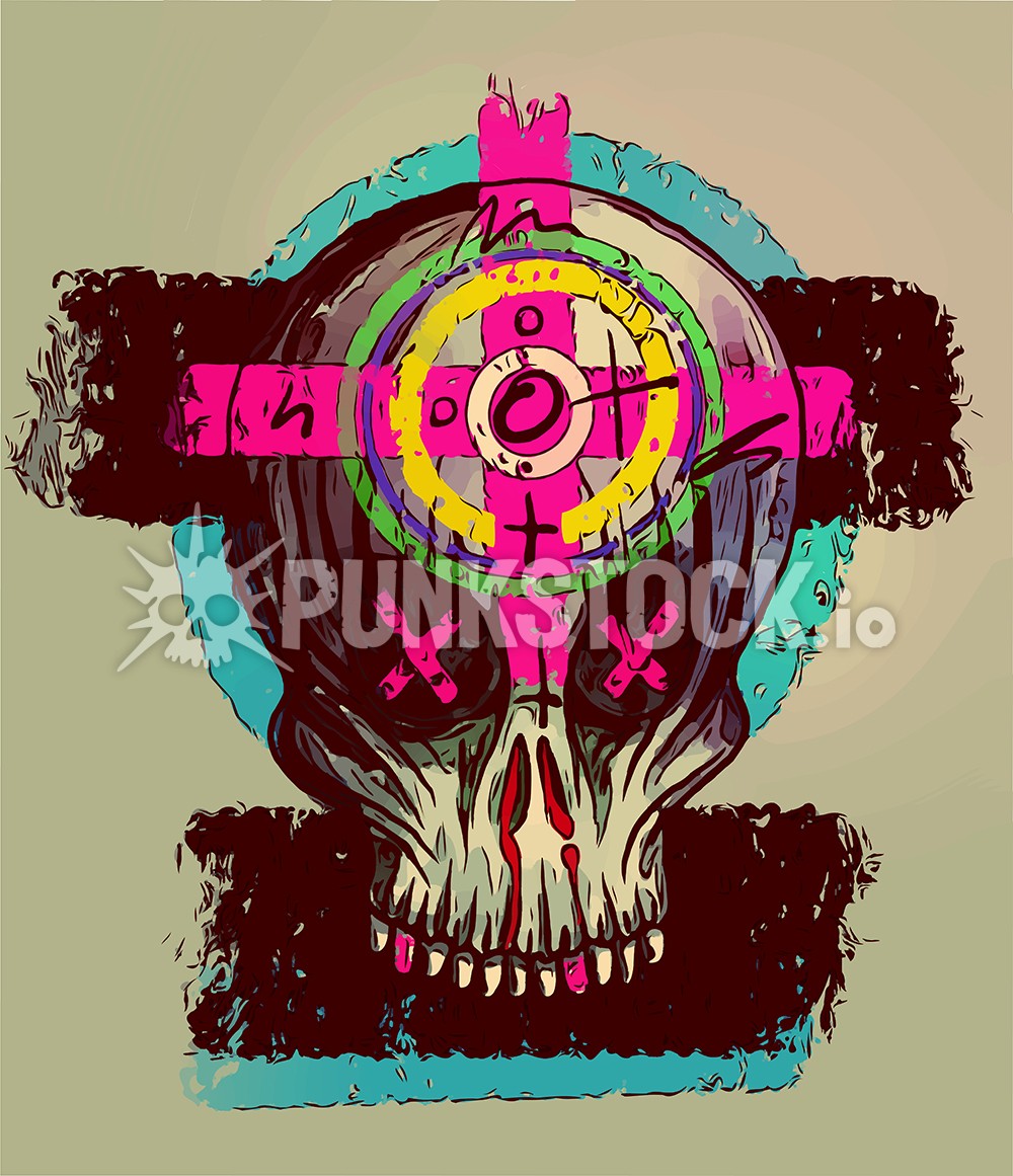 Cross skull collage vector graphic