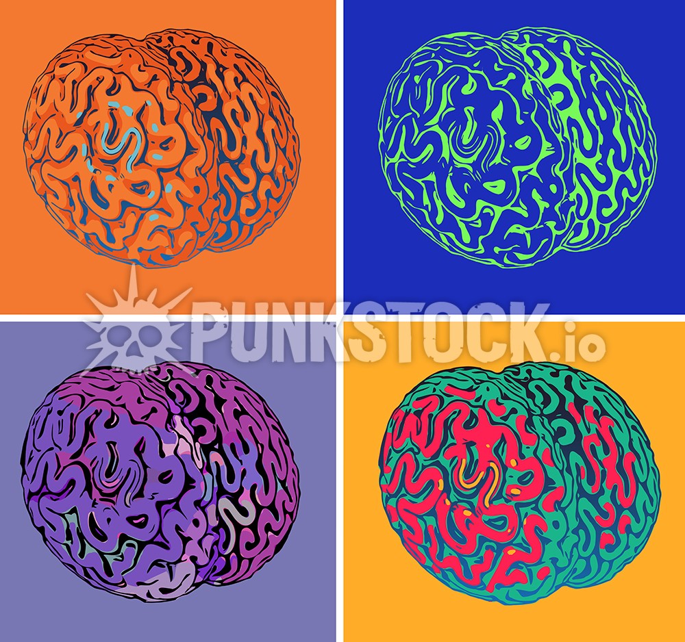 Brain brains pop art vector graphic