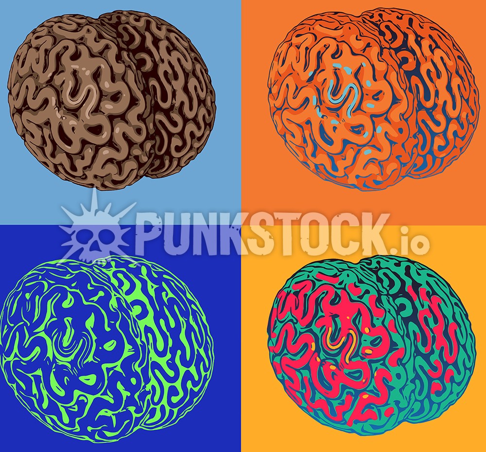 Brain brains popart vector graphic