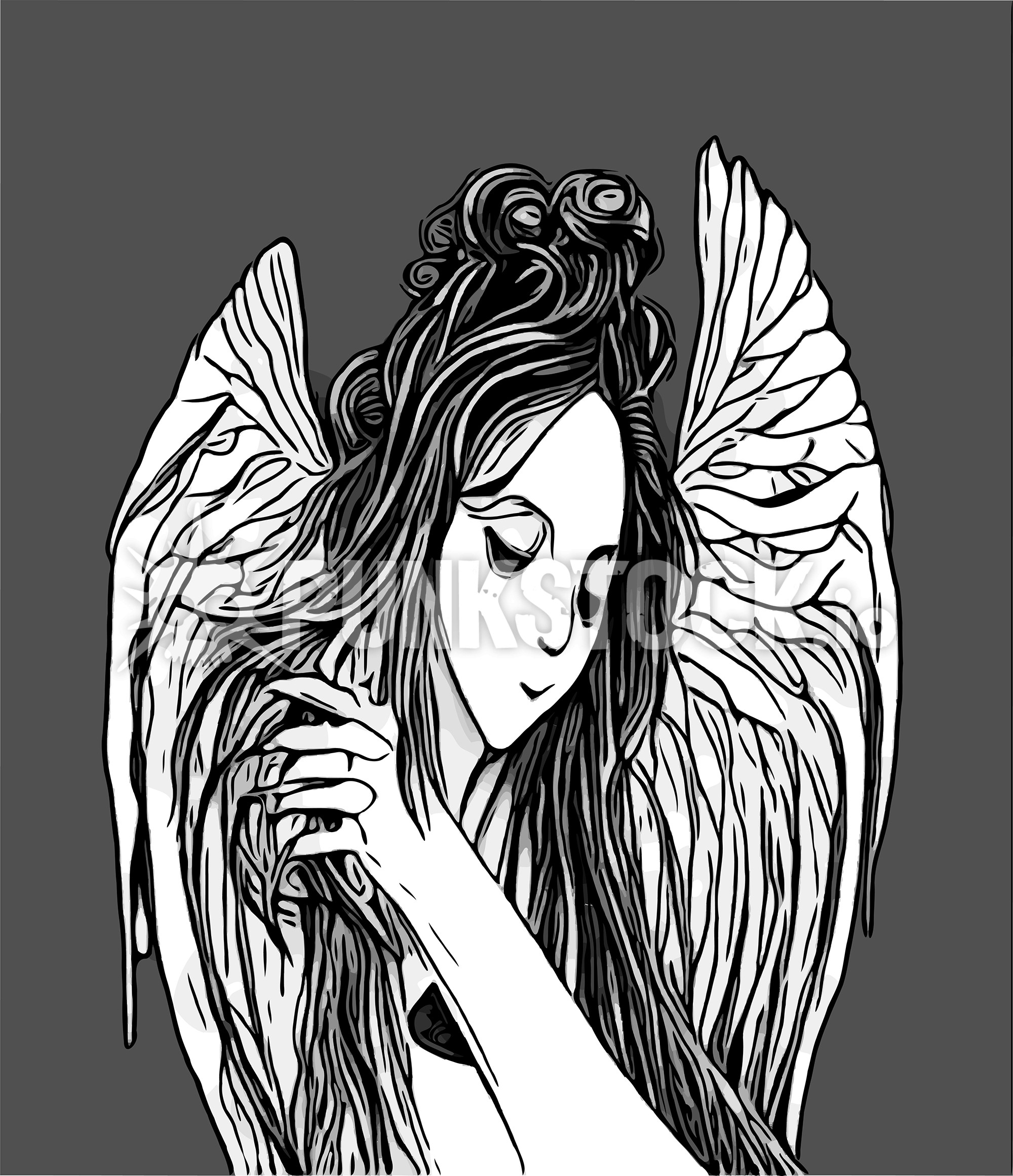 Girl woman angel vector graphic