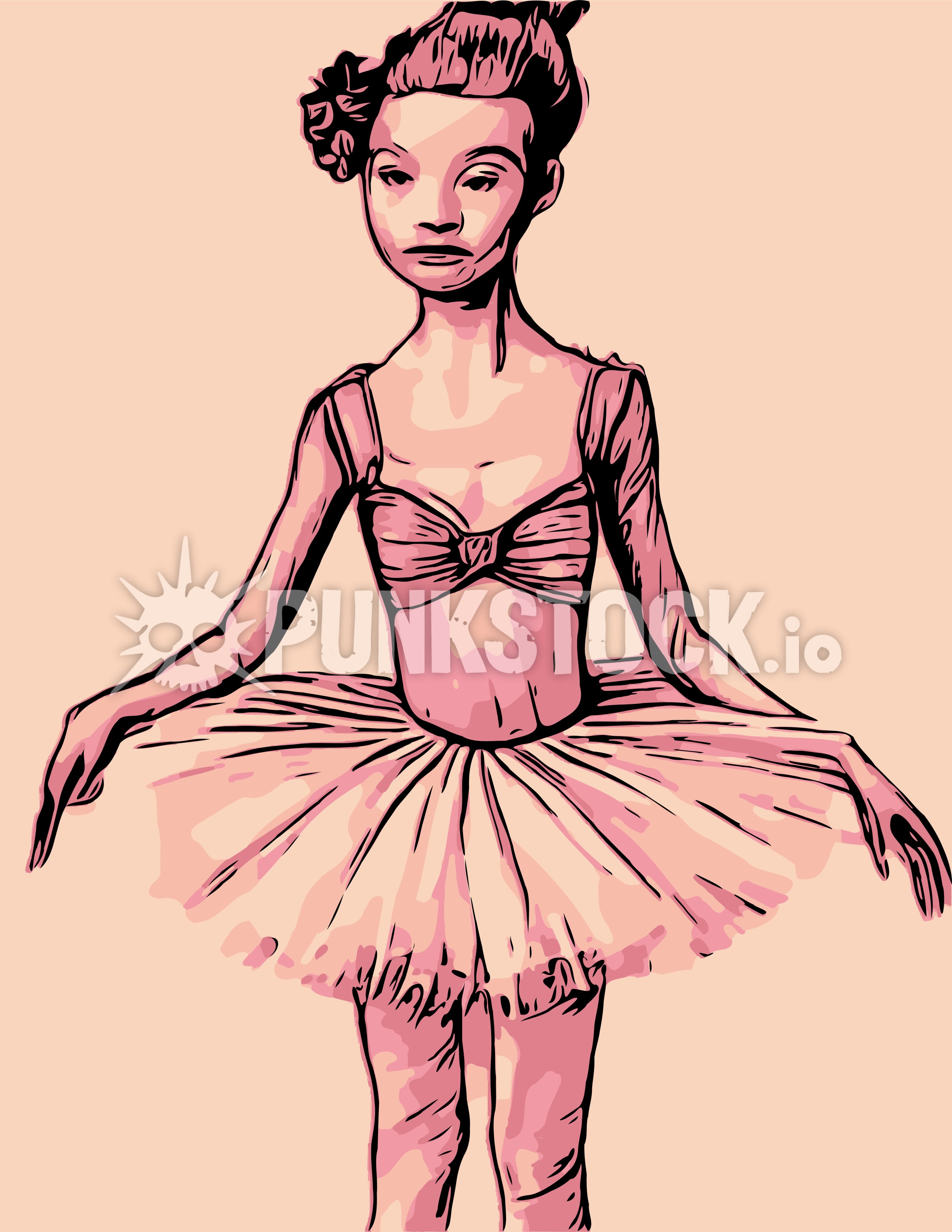 Ballerina pink dance vector graphic