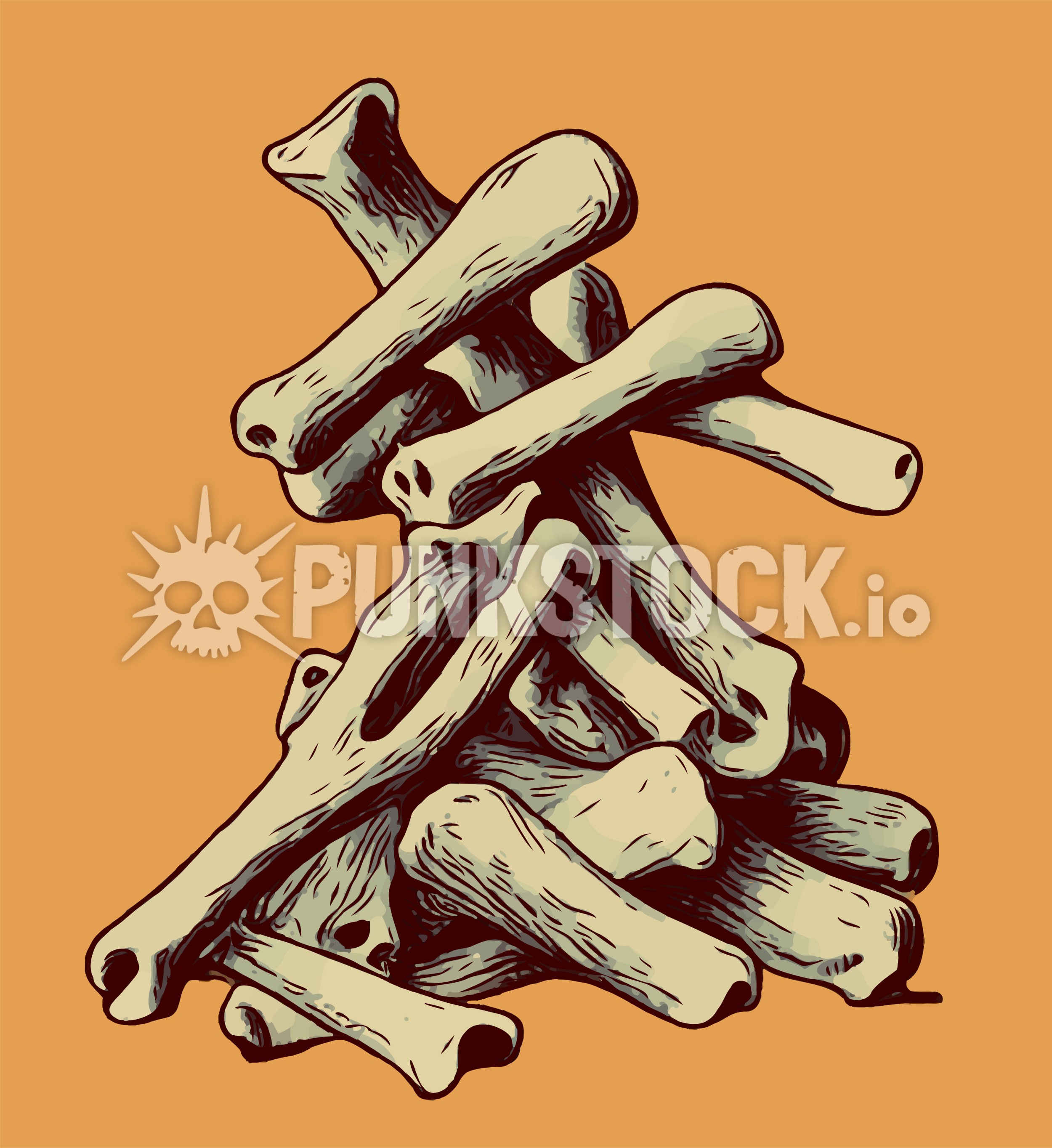 Skull skulls pile vector graphic