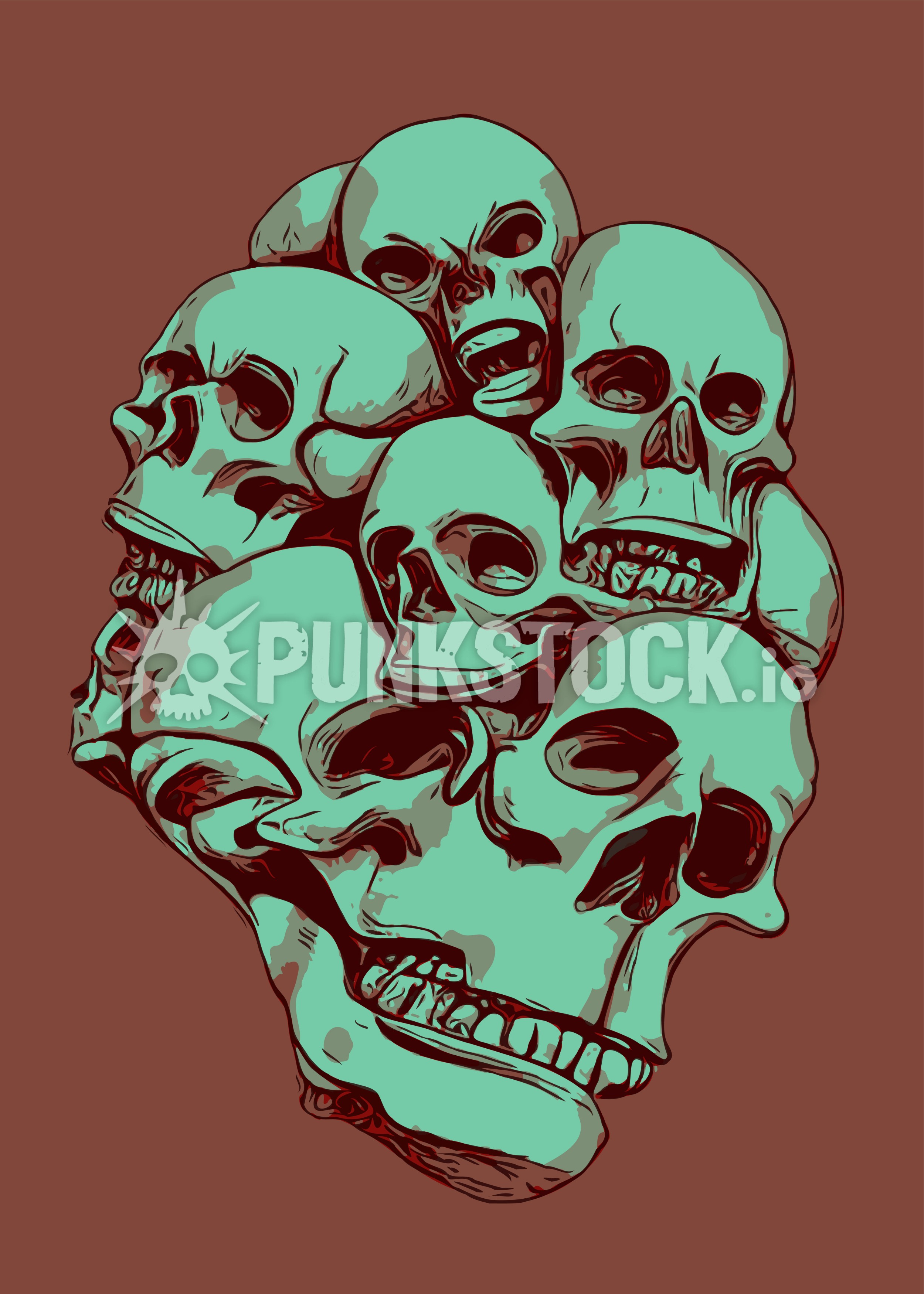 Skull skulls pile vector graphic