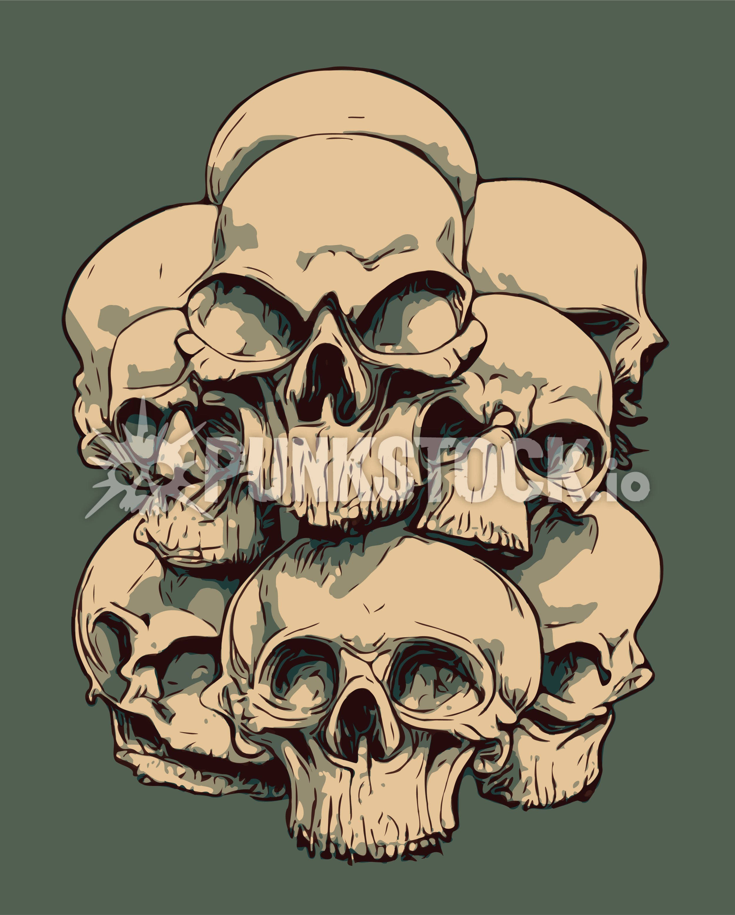 Skull skulls pile vector graphic