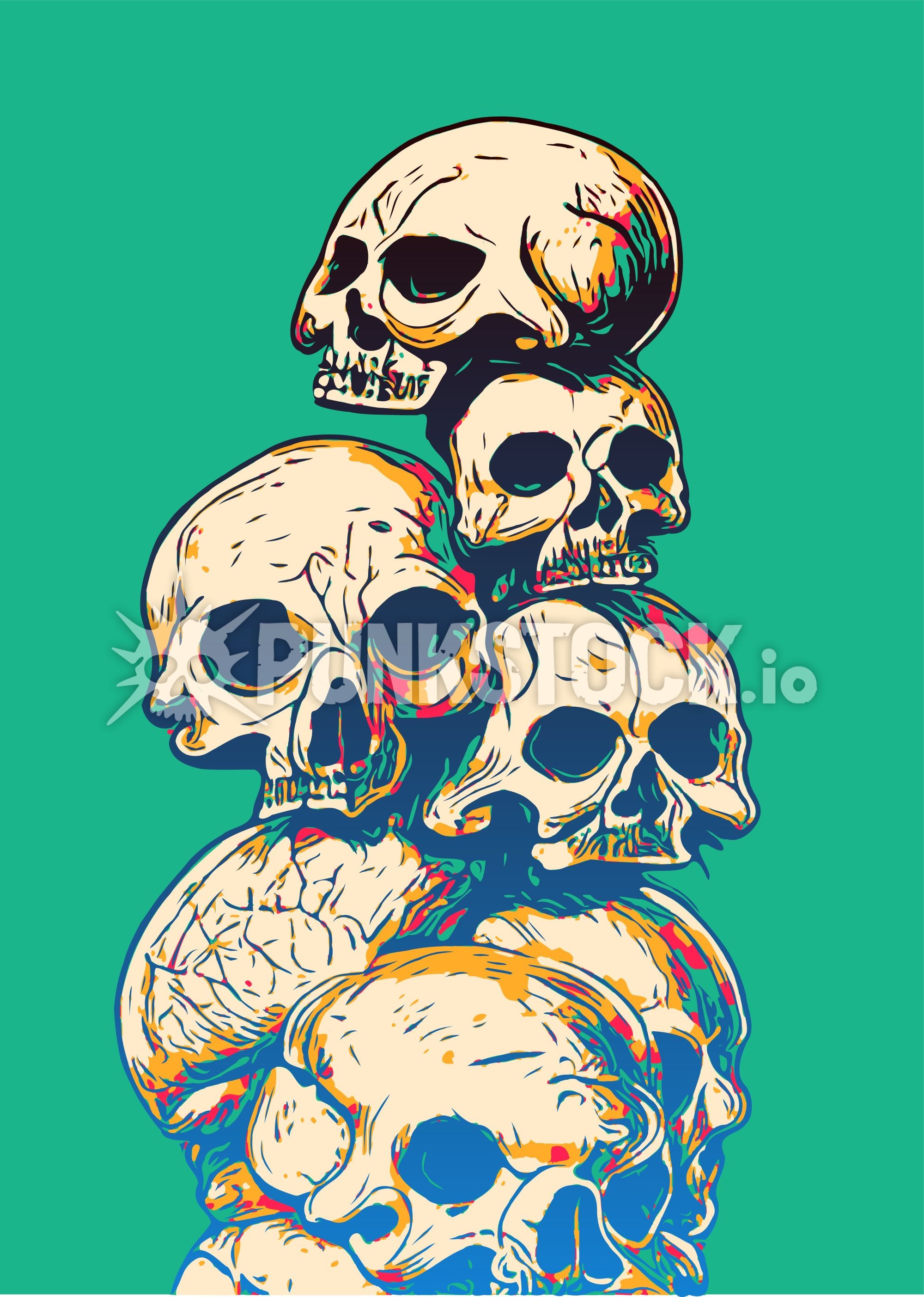 Skull skulls pile vector graphic