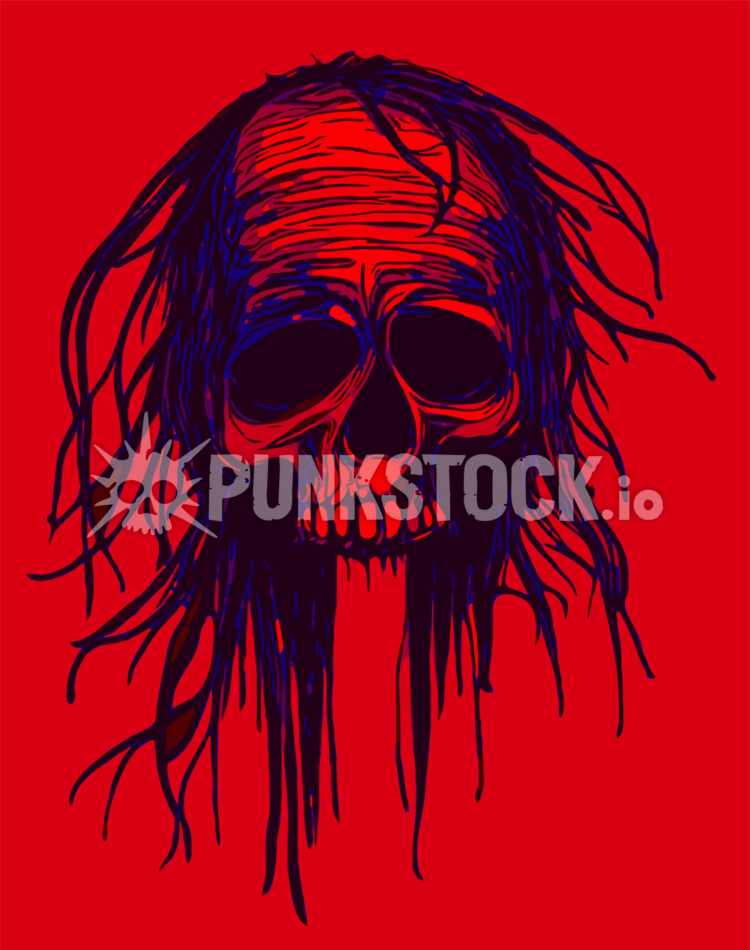 Skull skulls dreadlocks vector graphic