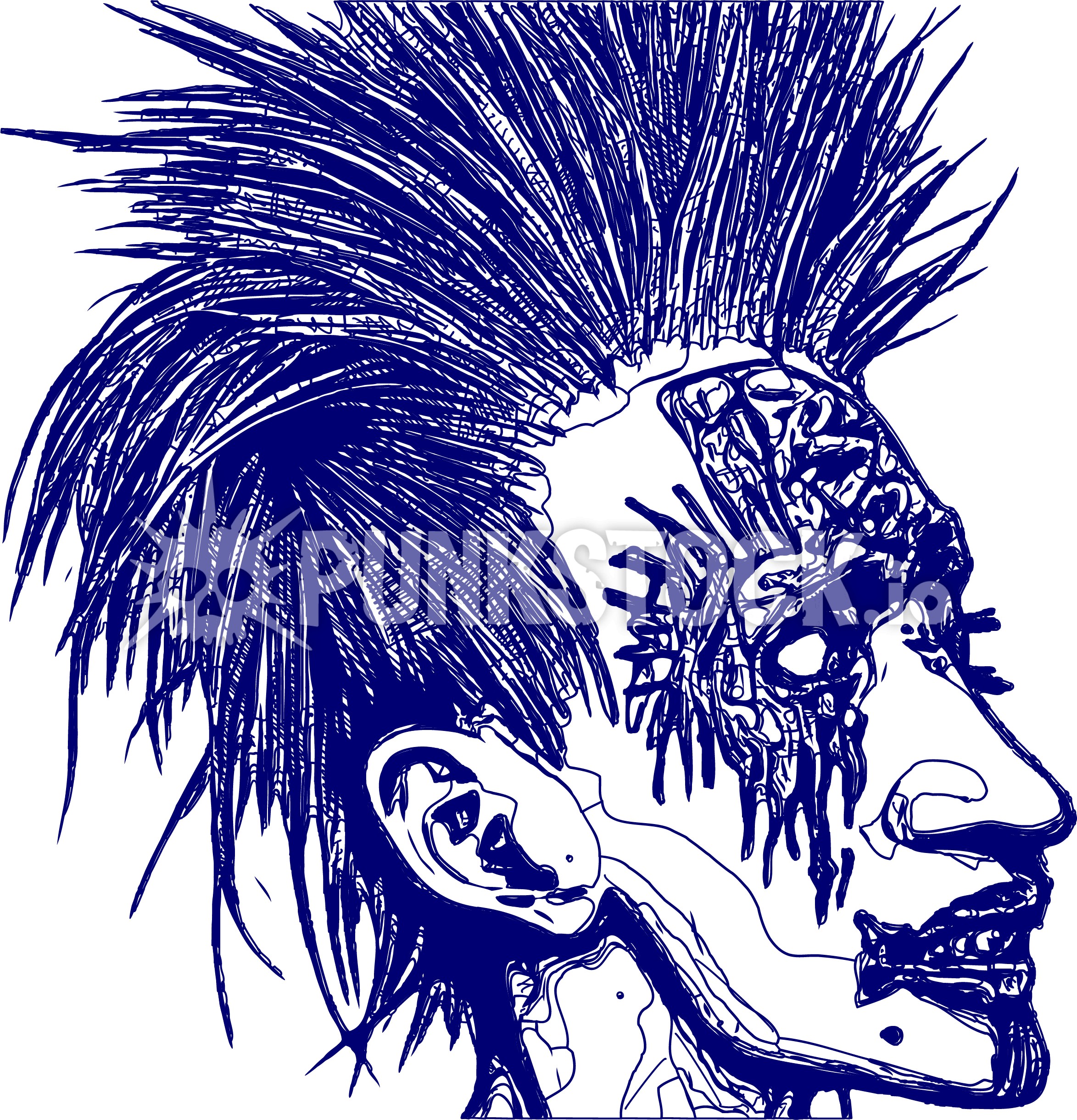 Face head punk vector graphic