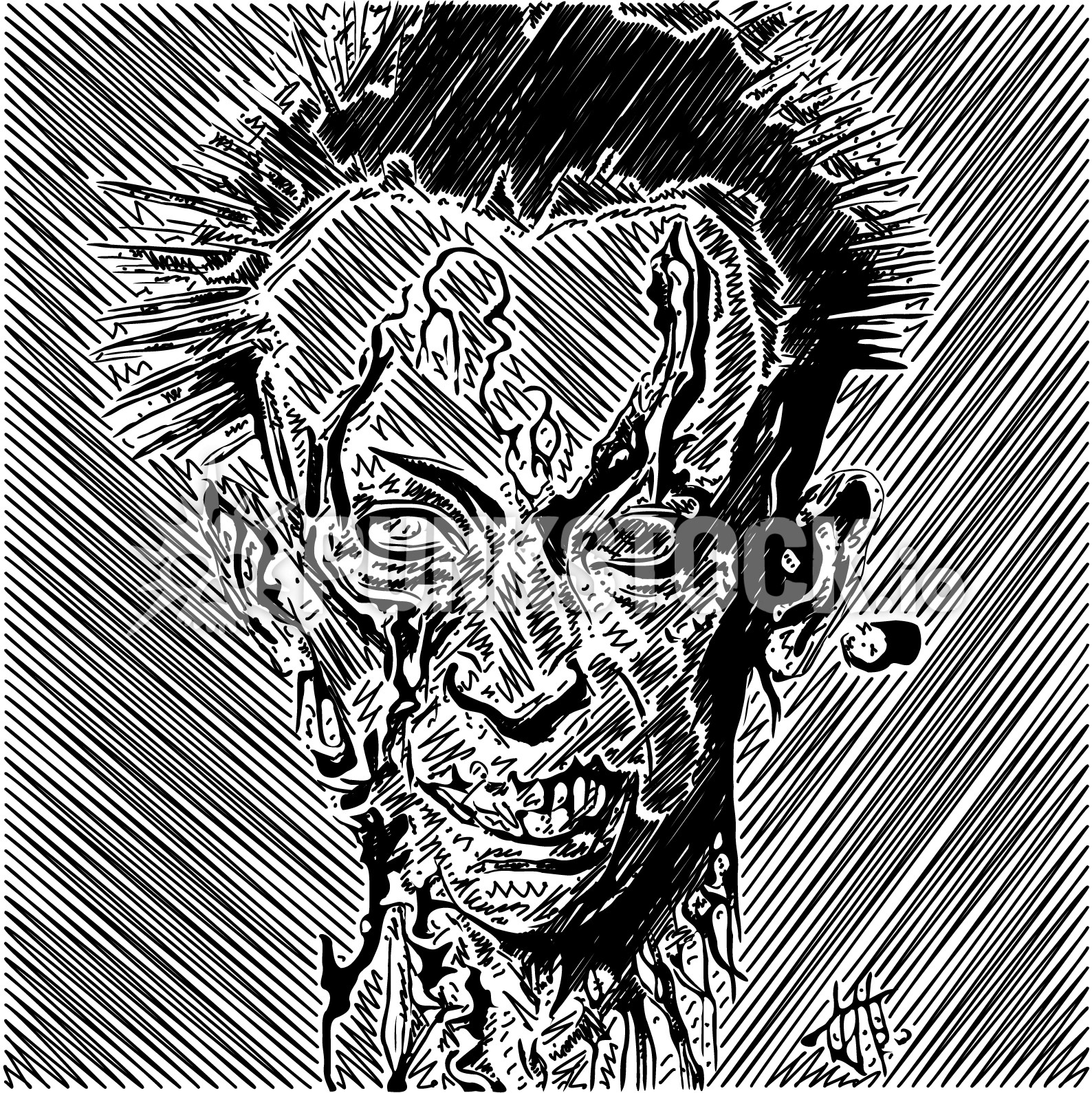 Face head punk vector graphic