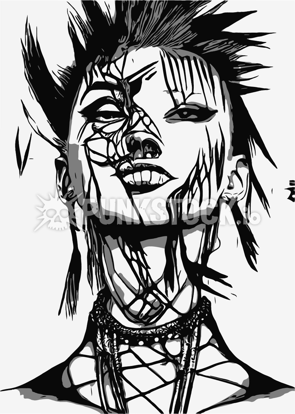 Face head punk vector graphic