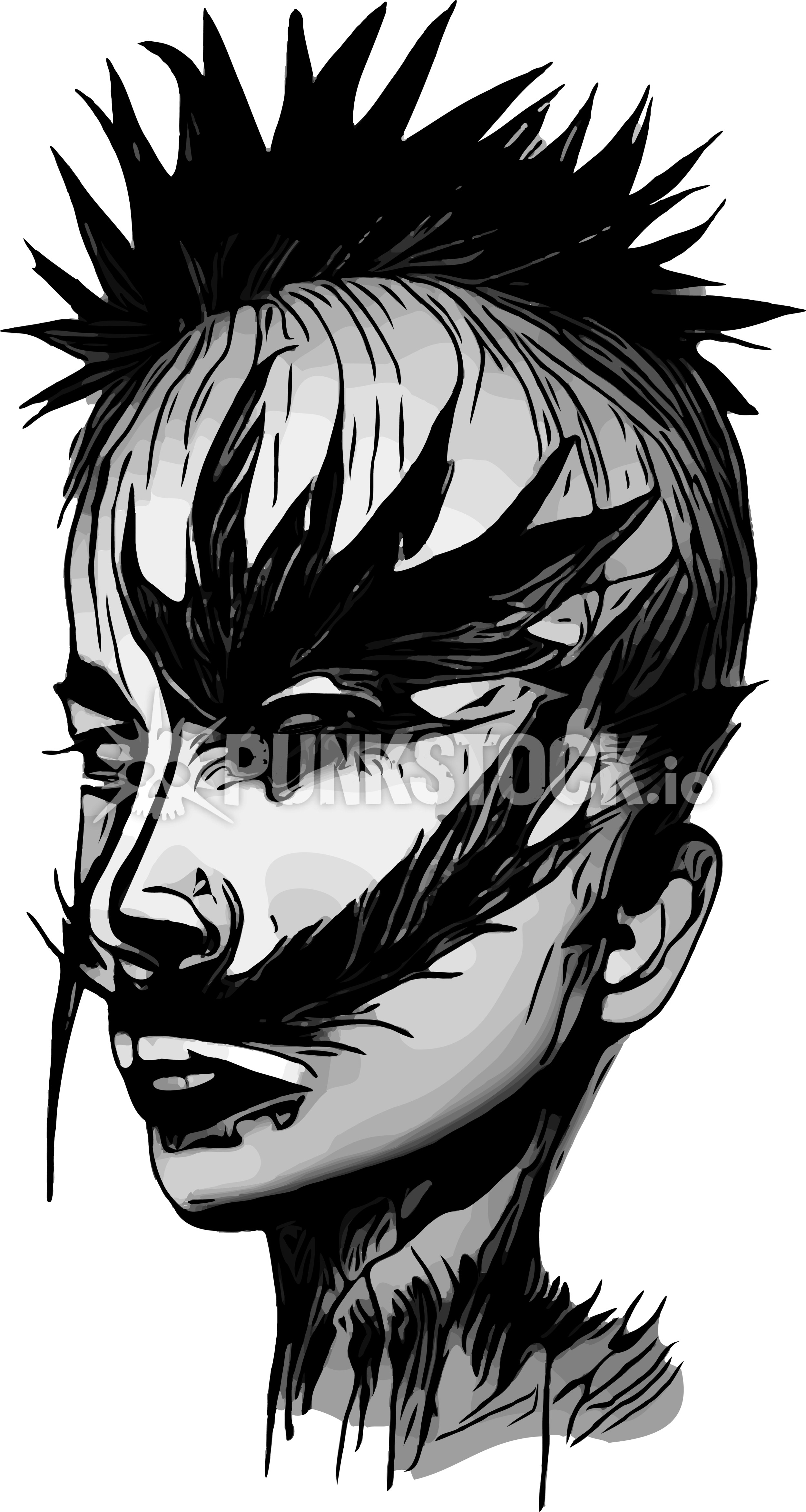 Face head punk vector graphic
