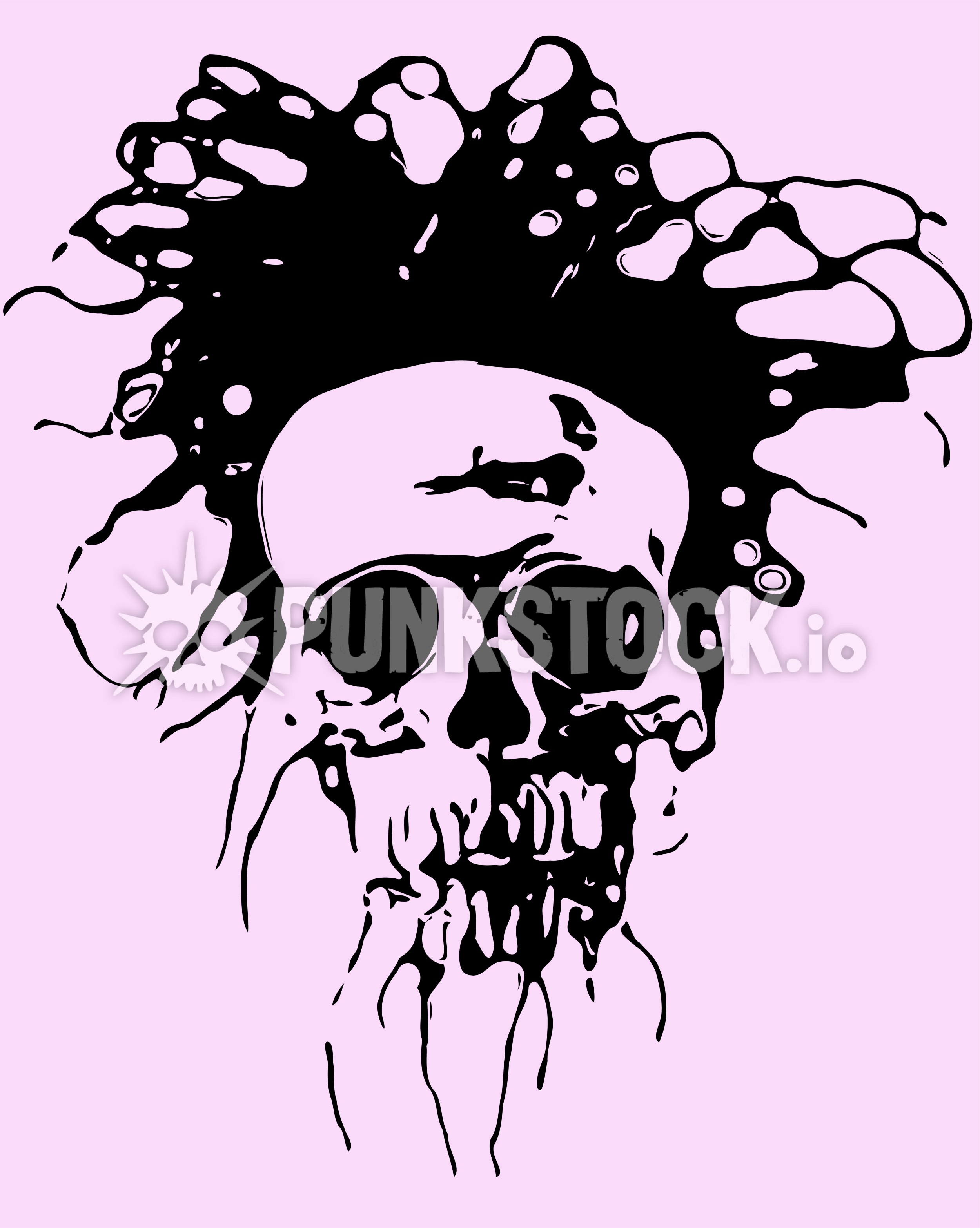 Skull skulls dreadlocks vector graphic
