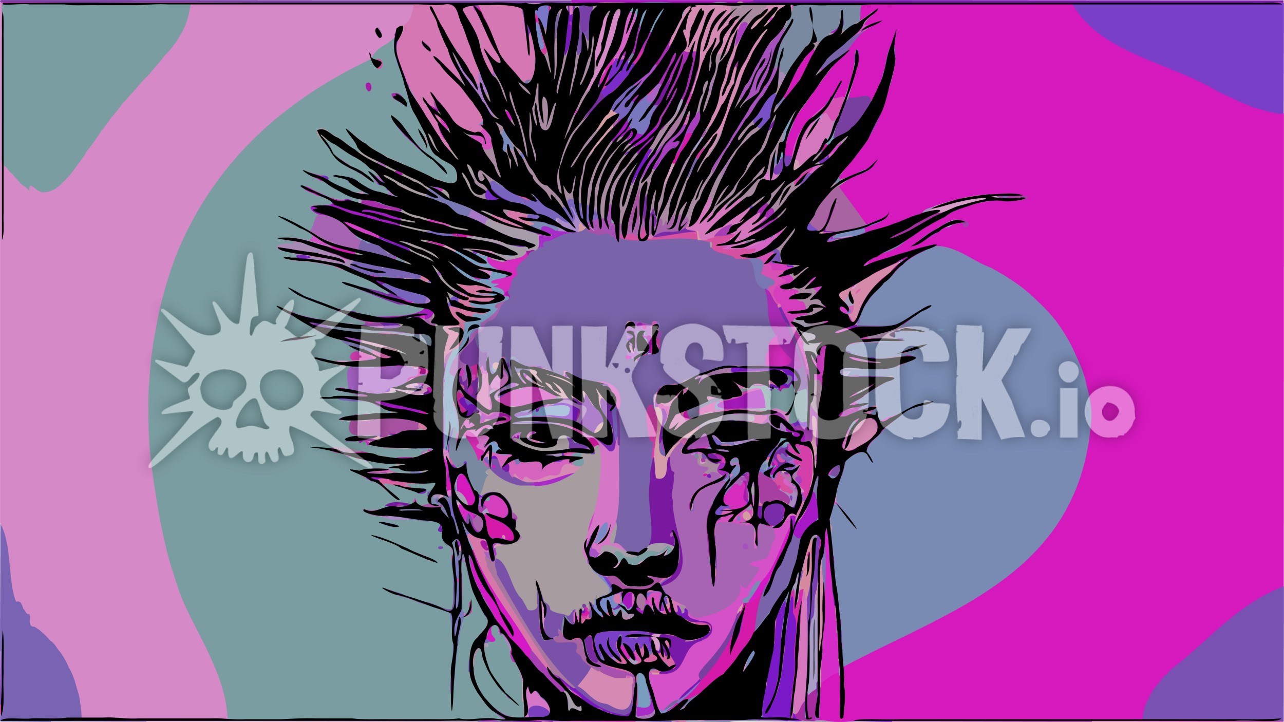 Face head punk vector graphic