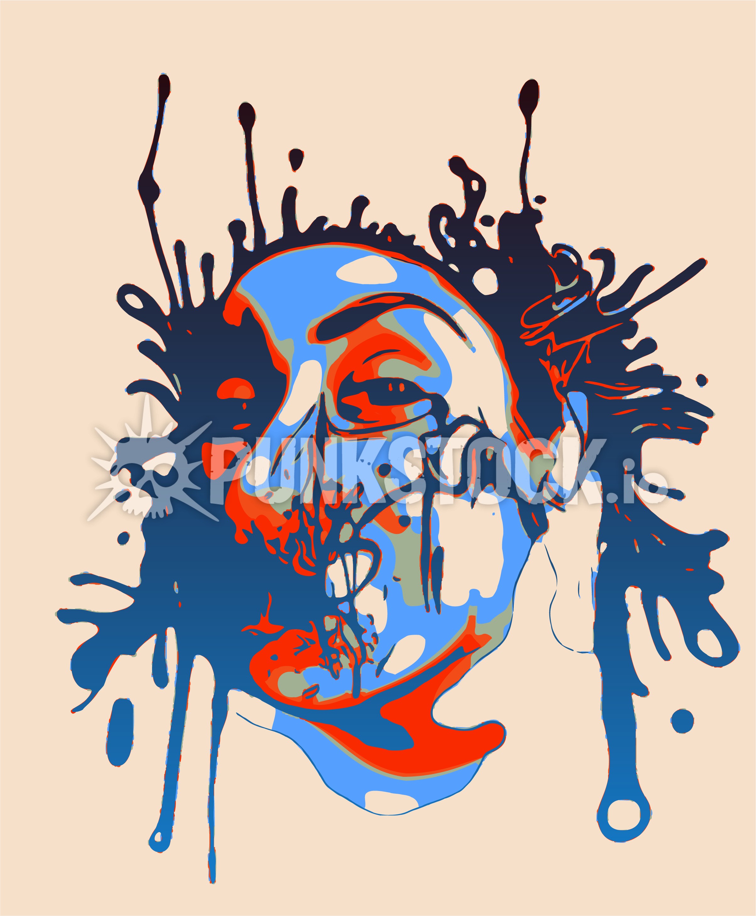 Face head splat vector graphic