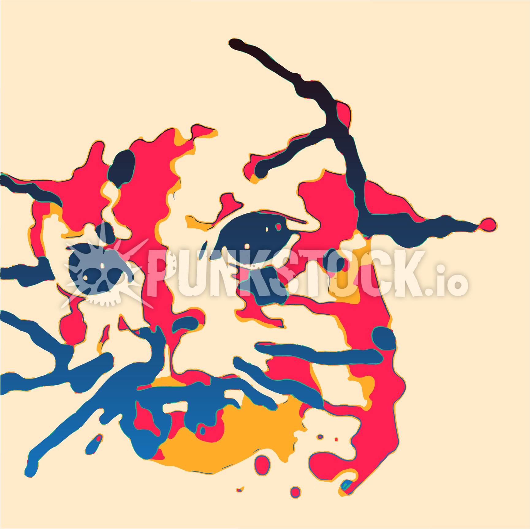 Face head splat vector graphic