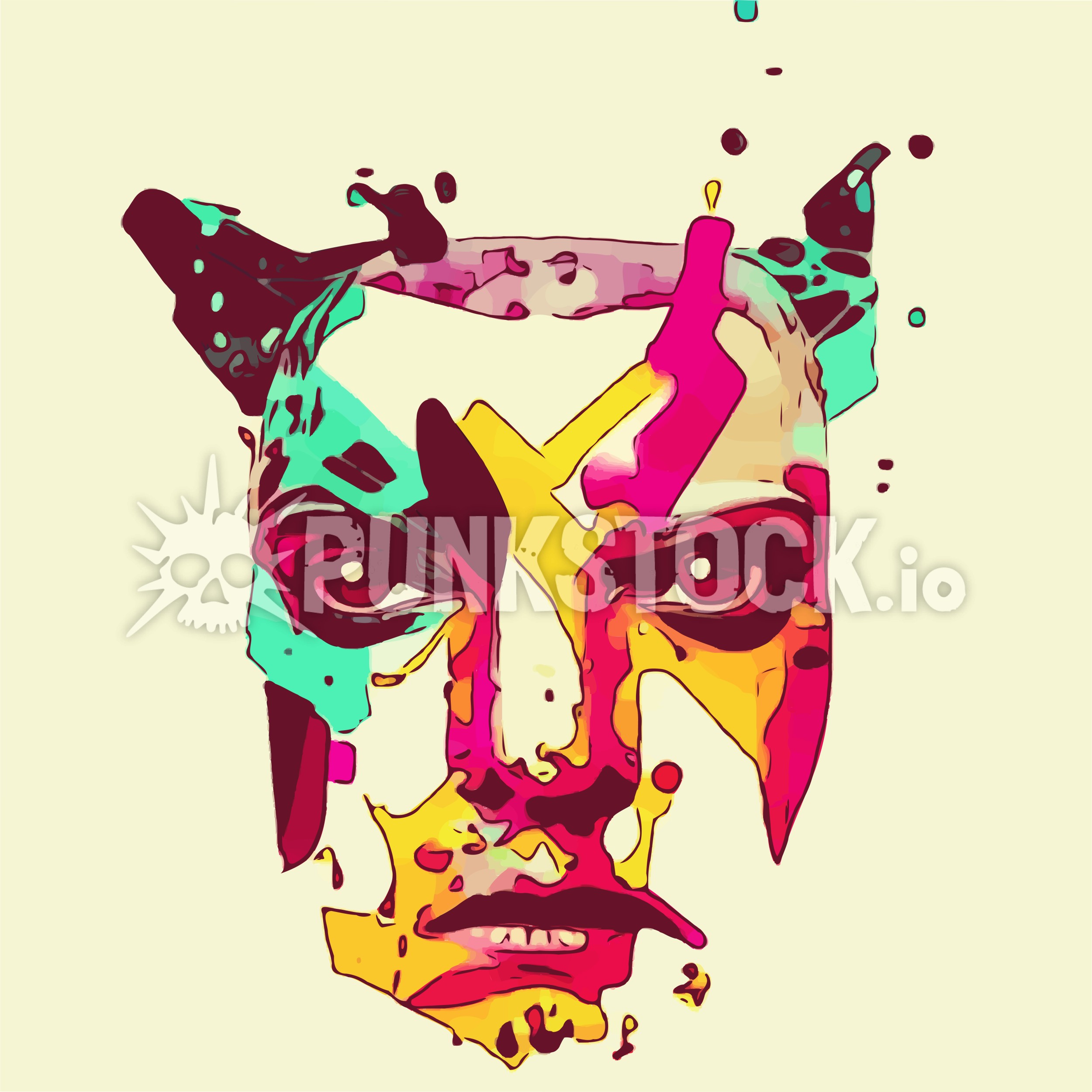 Face head splat vector graphic