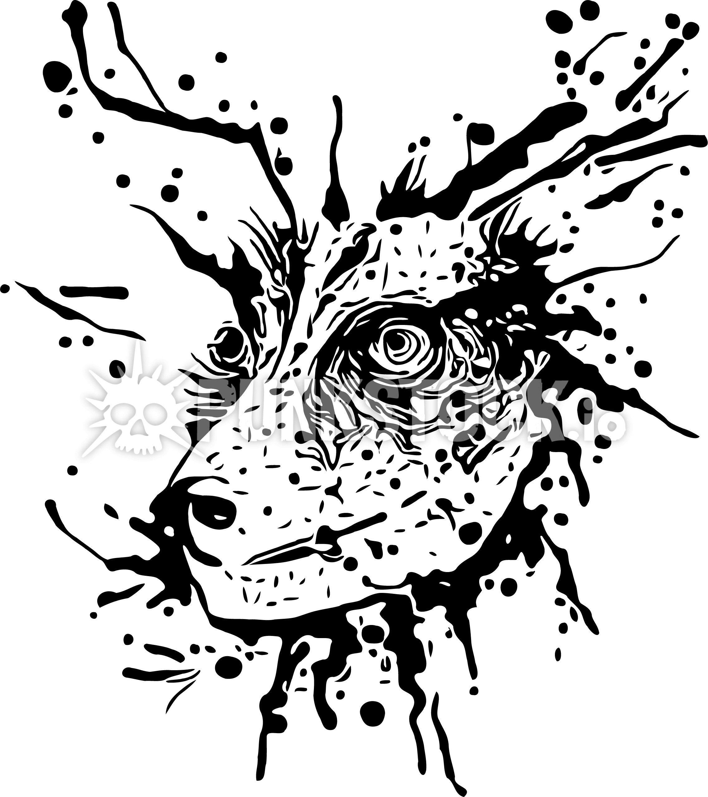 Face head splat vector graphic
