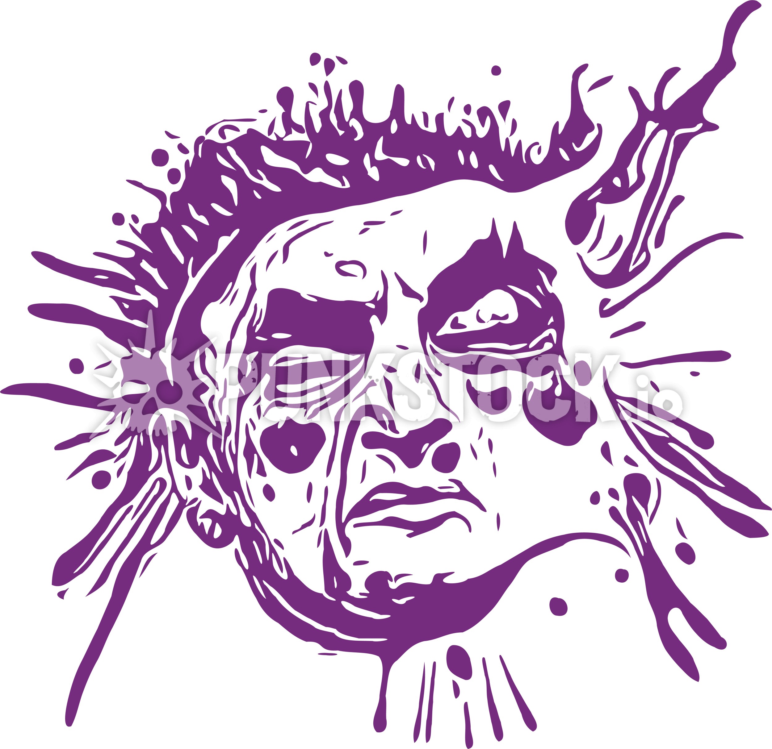 Face head splat vector graphic