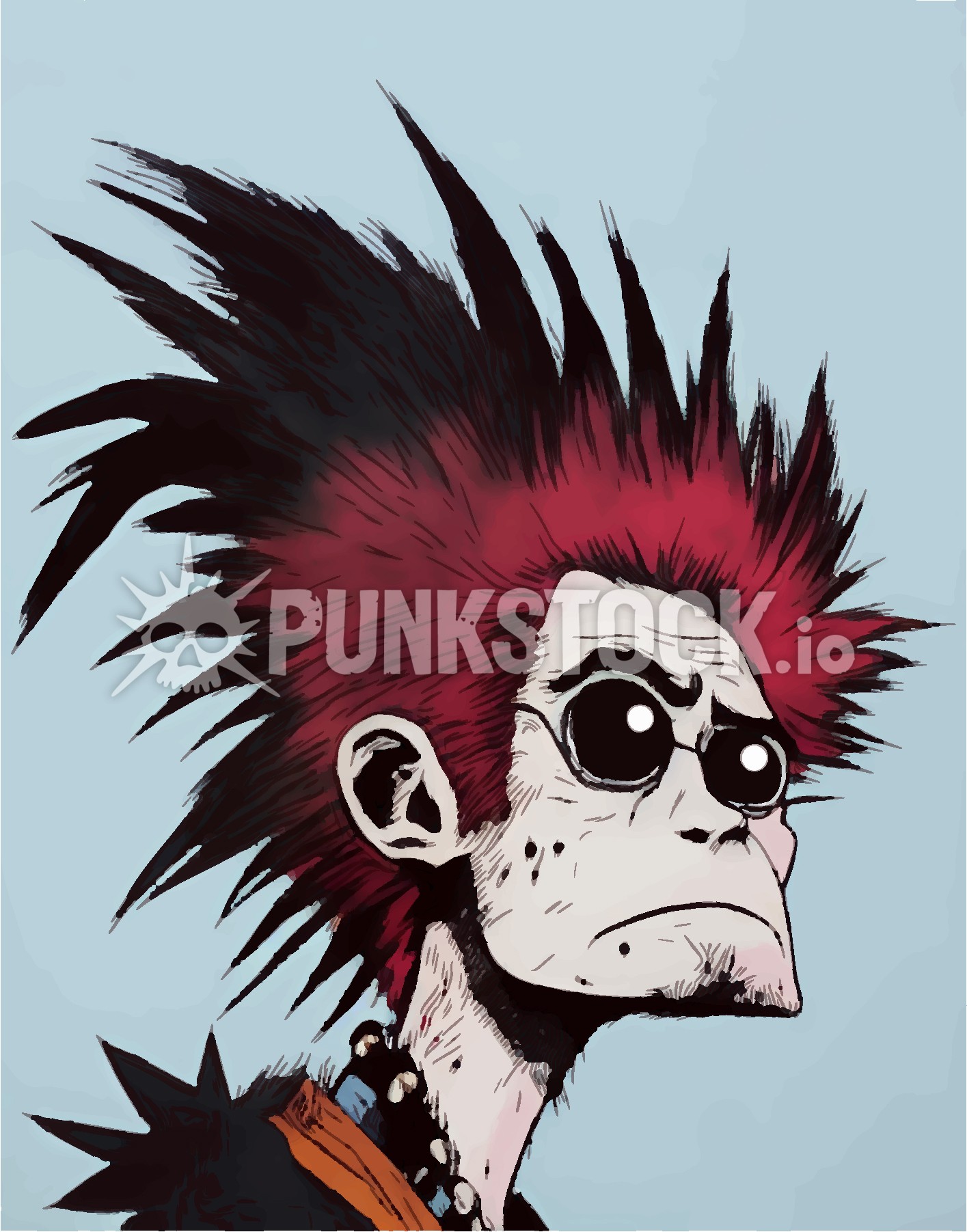 Face head punk vector graphic