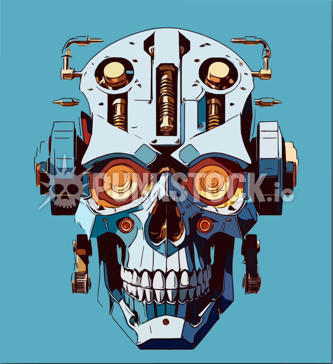 Skull skulls robot vector graphic
