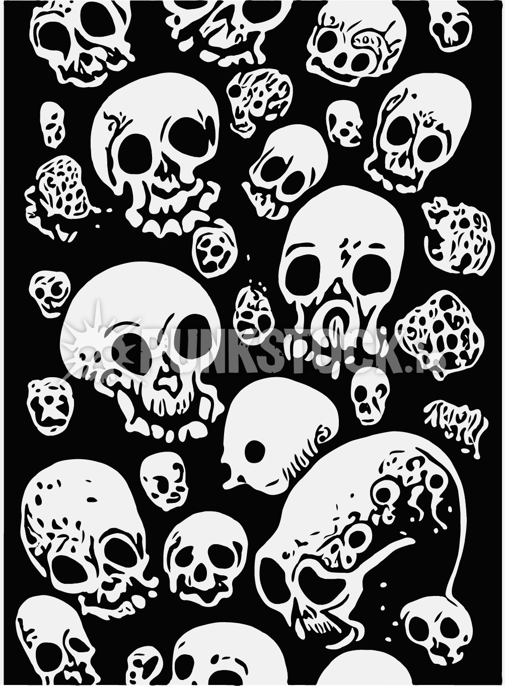 Skulls heap stack vector graphic