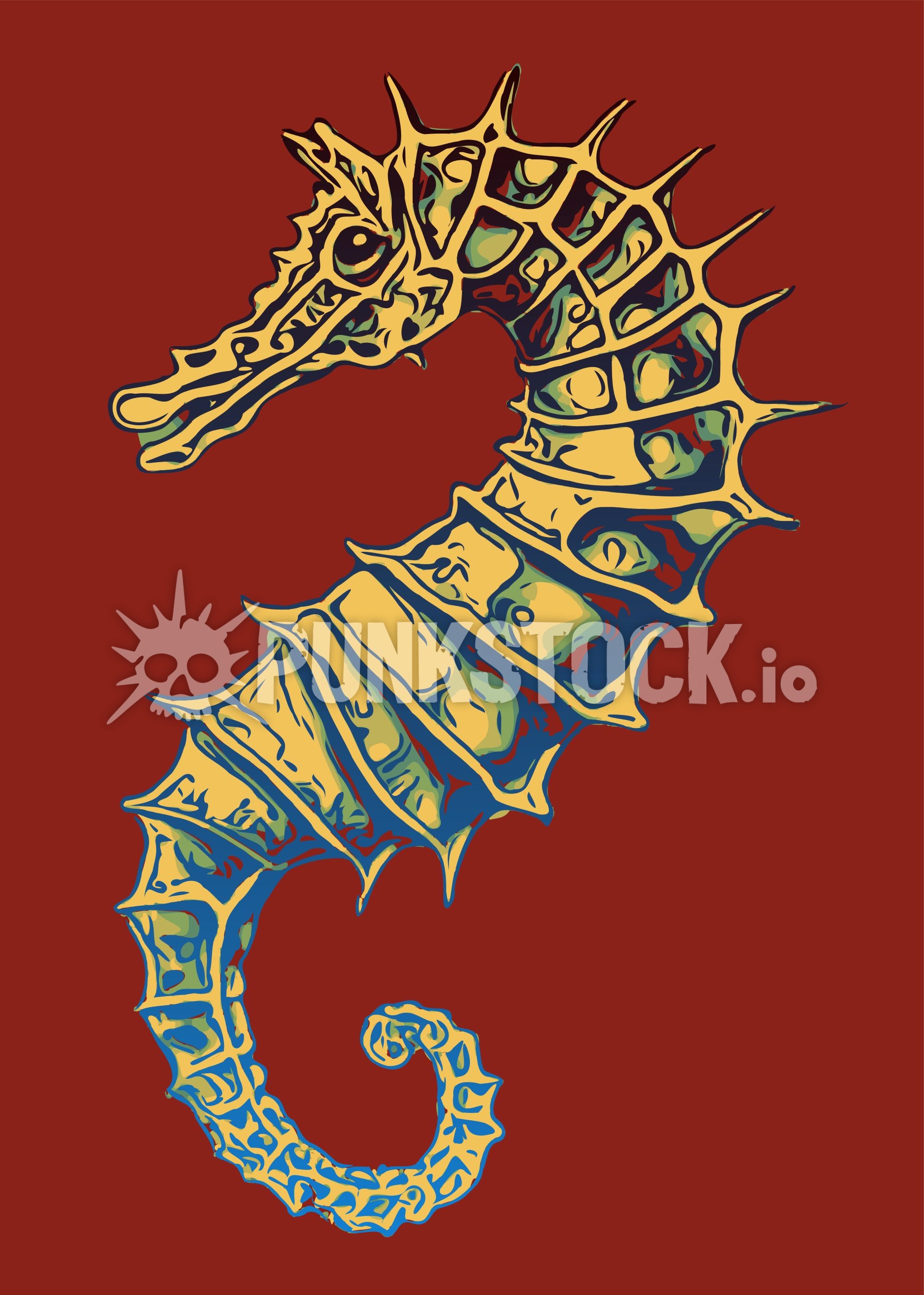 Sea horse creature vector graphic